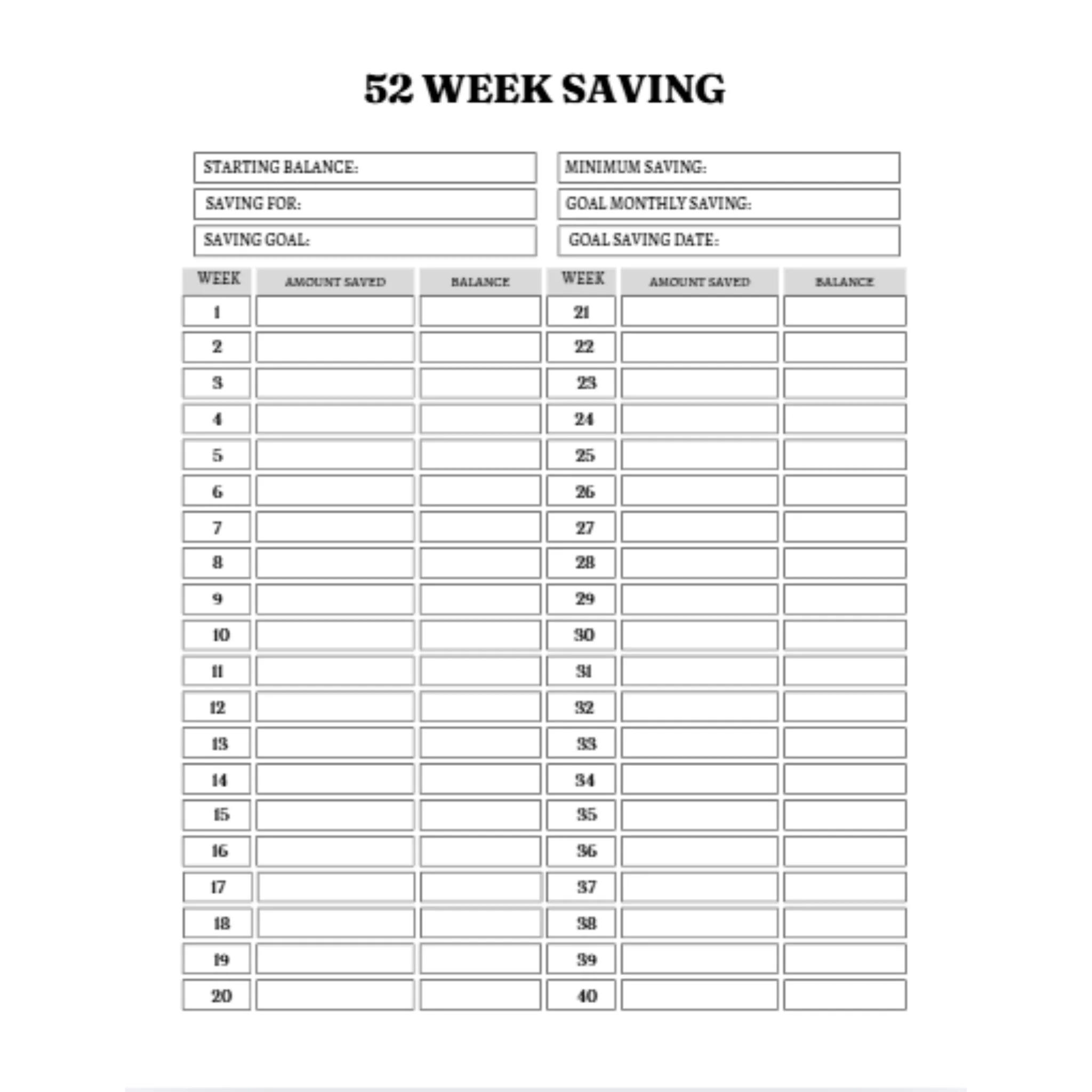 52 Week Saving Tracker Bundle - Image 2