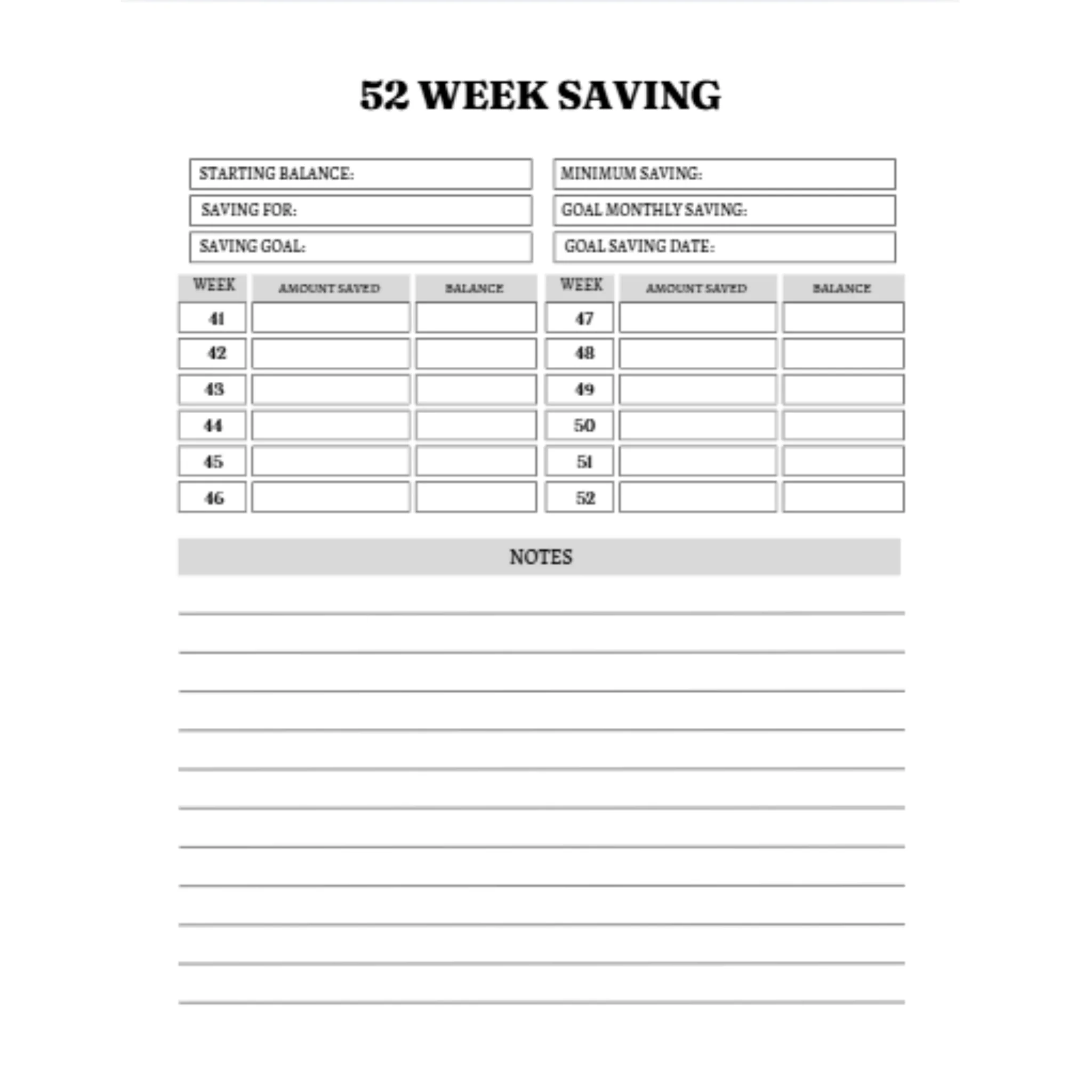 52 Week Saving Tracker Bundle - Image 3