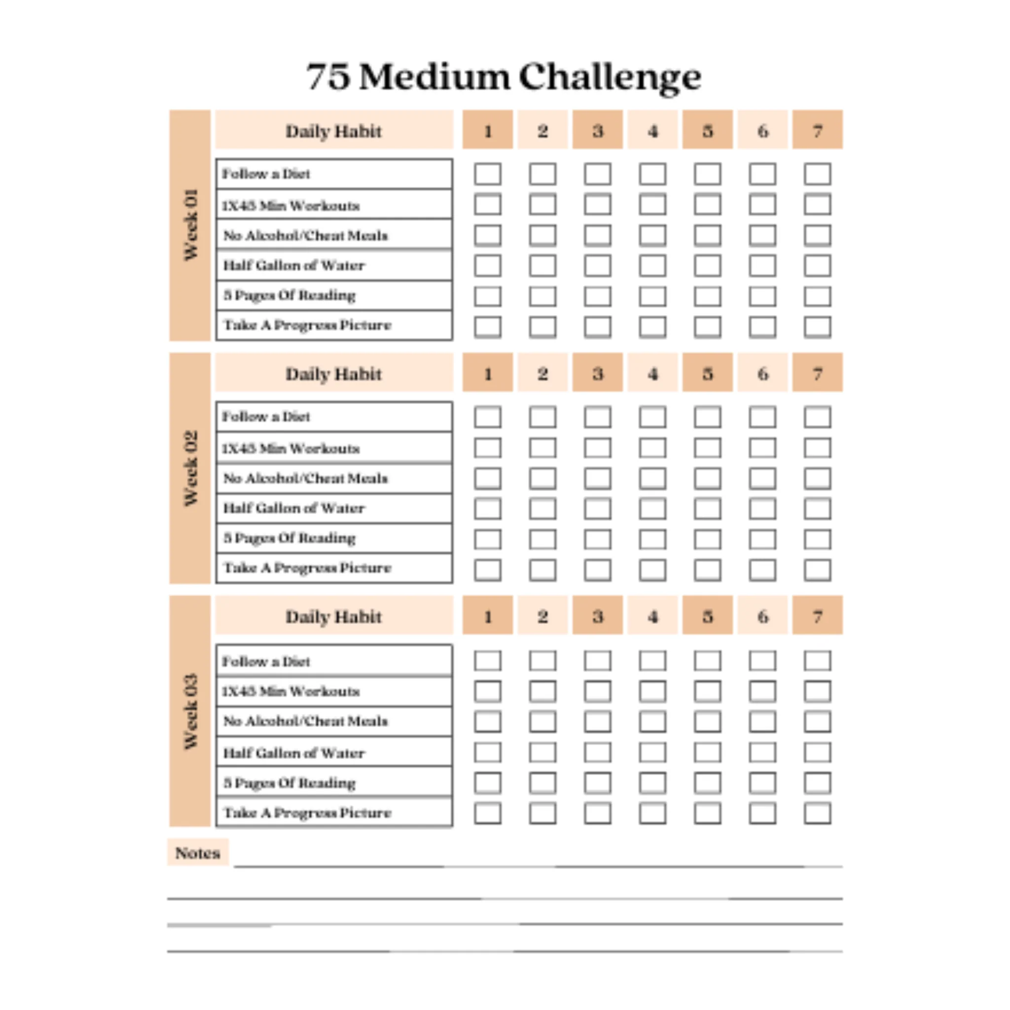 75 Medium Challenge Tracker Bundle - Image 3