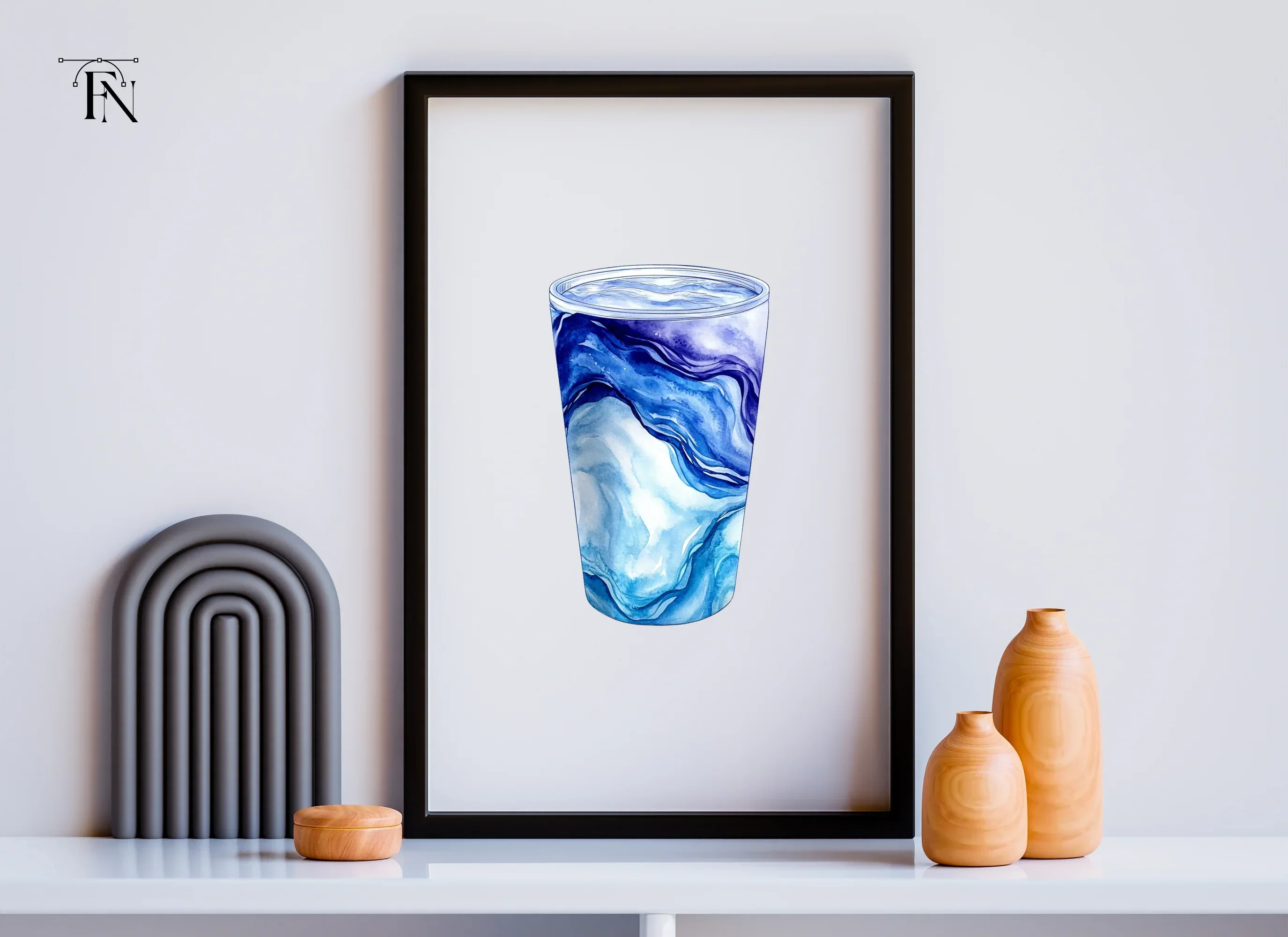 Abstract Blue Glass Clipart Bundle - Image 6
