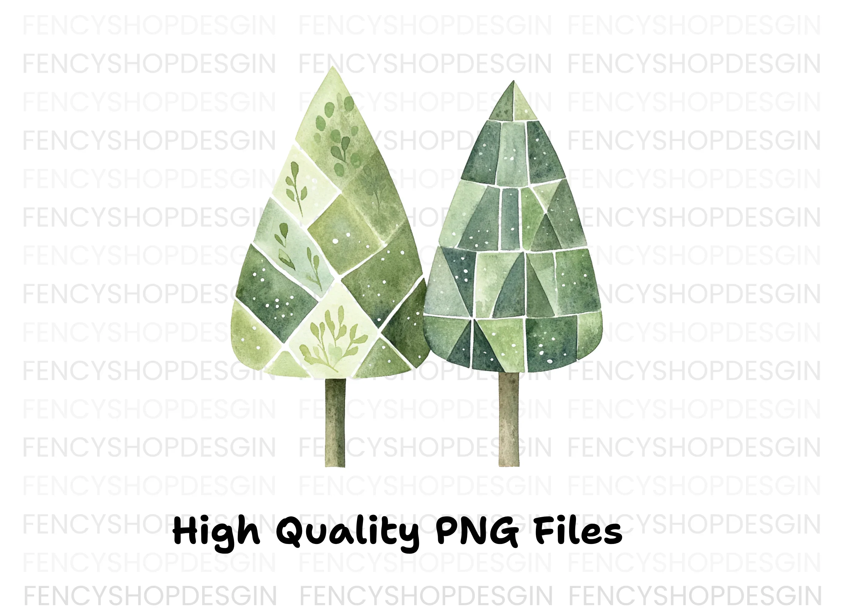 Abstract Forest Trees Clipart Bundle - Image 3