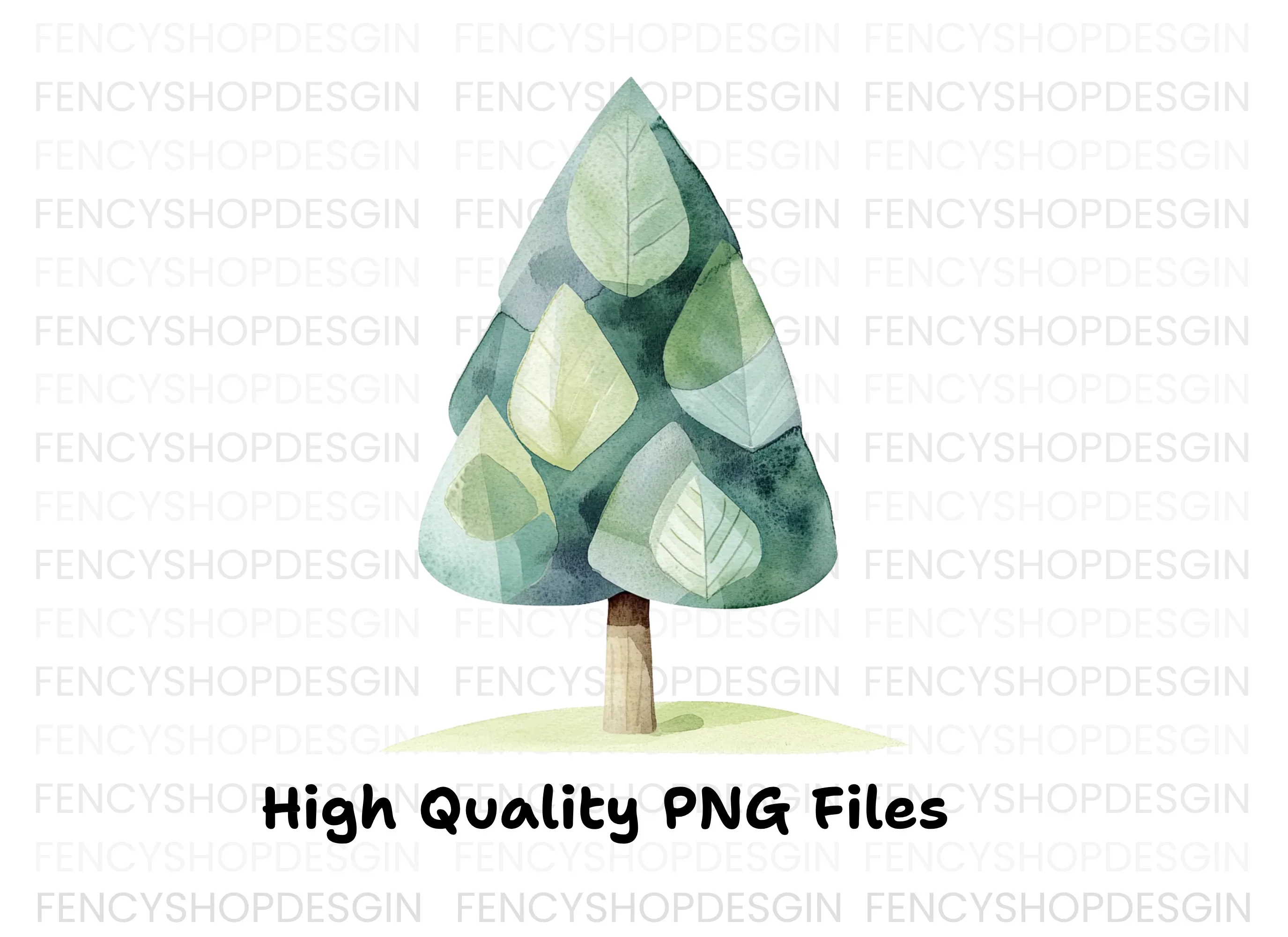 Abstract Green Tree Clipart Bundle - Image 3