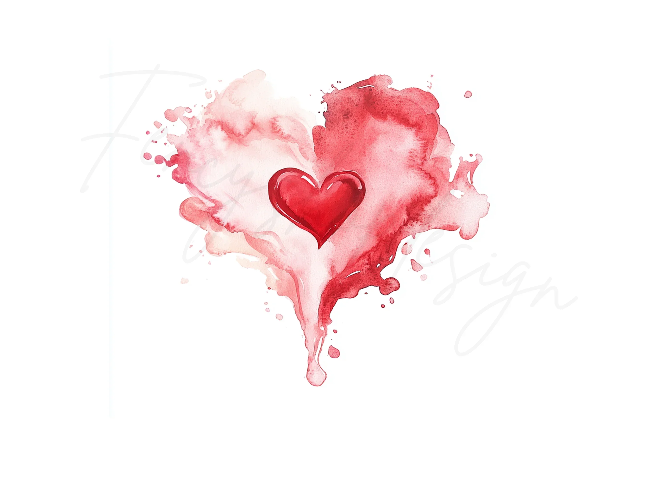 Abstract Heart Splash Clipart Bundle - Image 2
