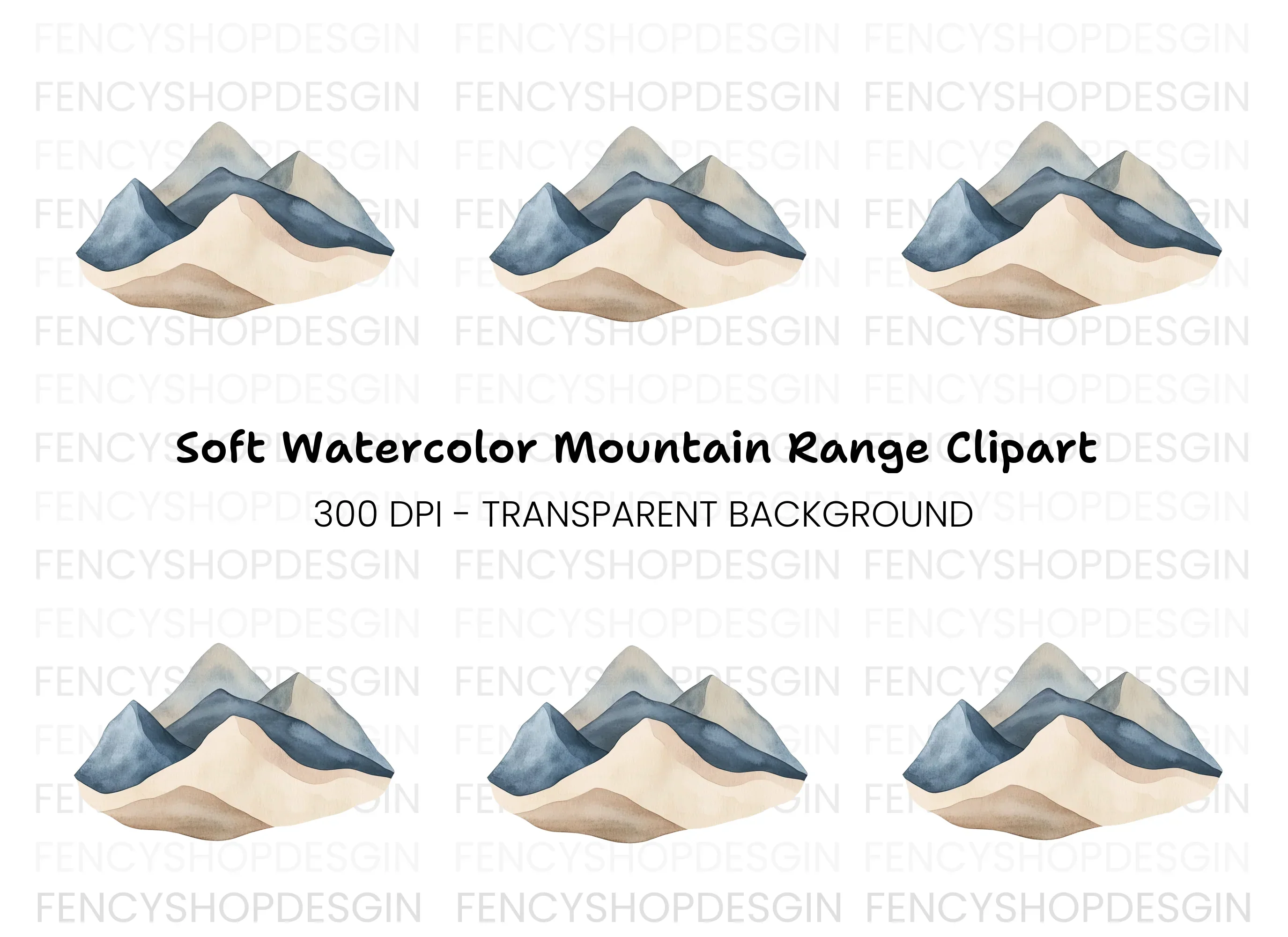 Abstract Mountain Clipart Bundle