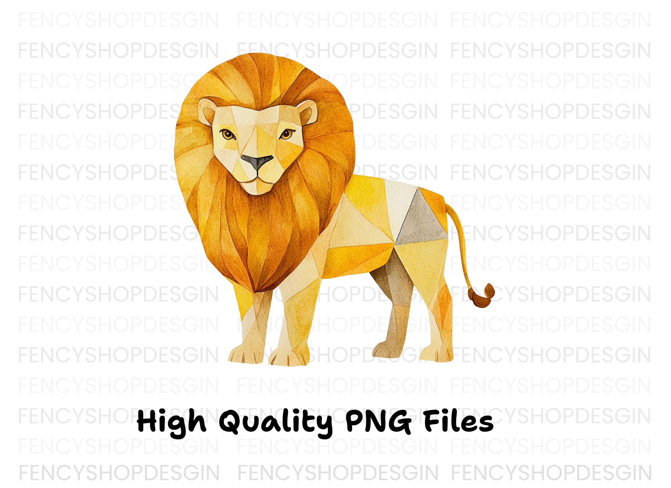 Abstract Polygonal Lion Clipart Bundle - Image 2