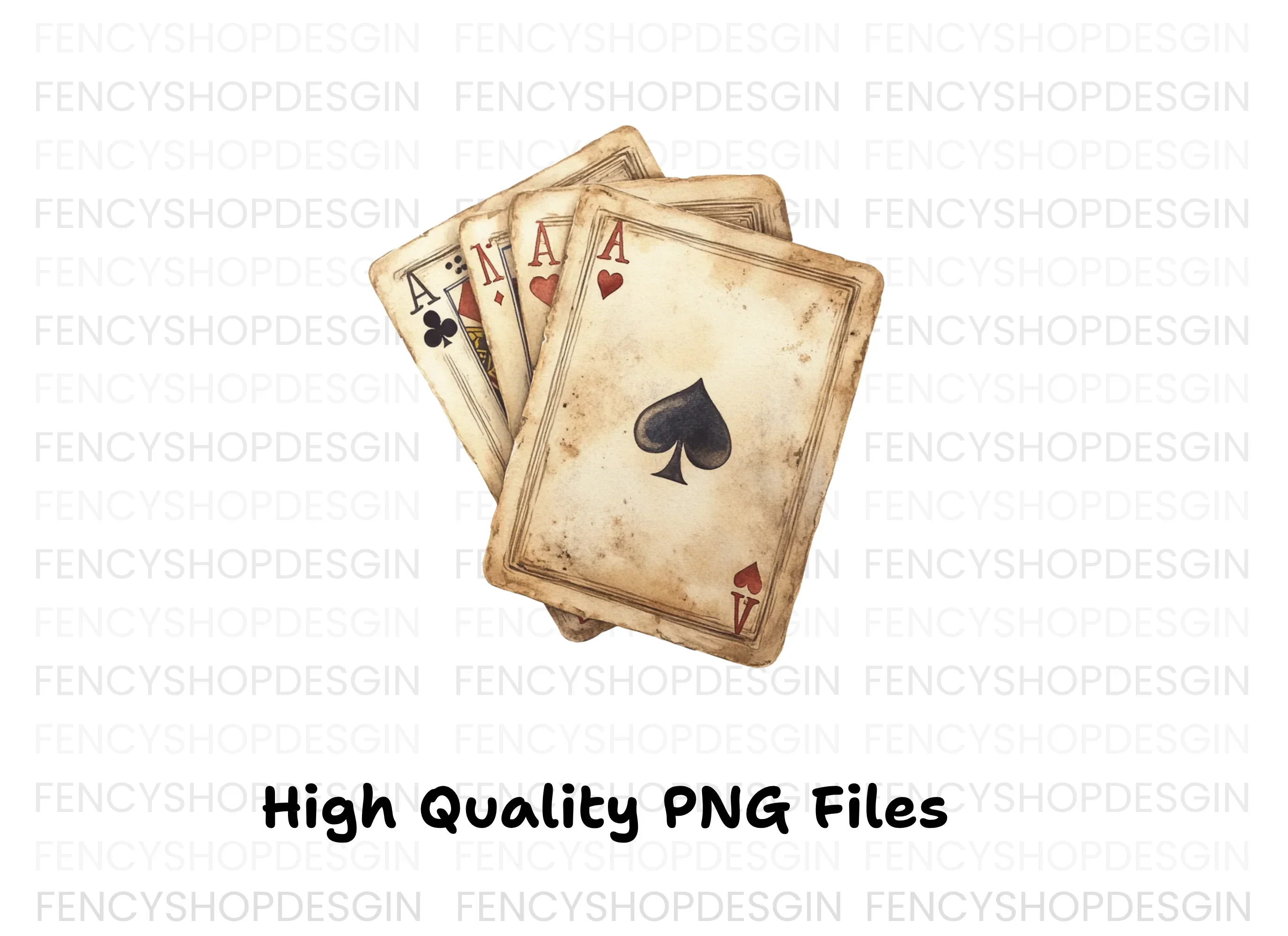 Aces Playing Cards Clipart Bundle - Image 3