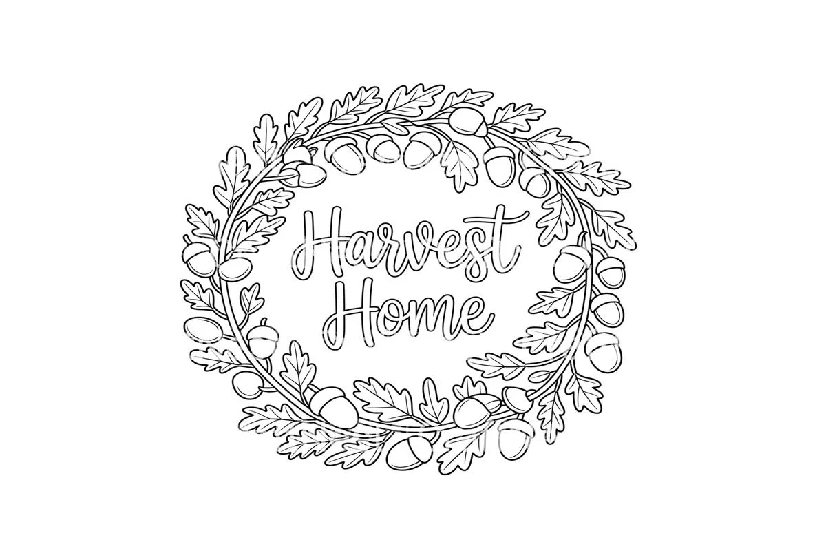 Acorn Wreath Harvest Home Coloring Books - Image 4