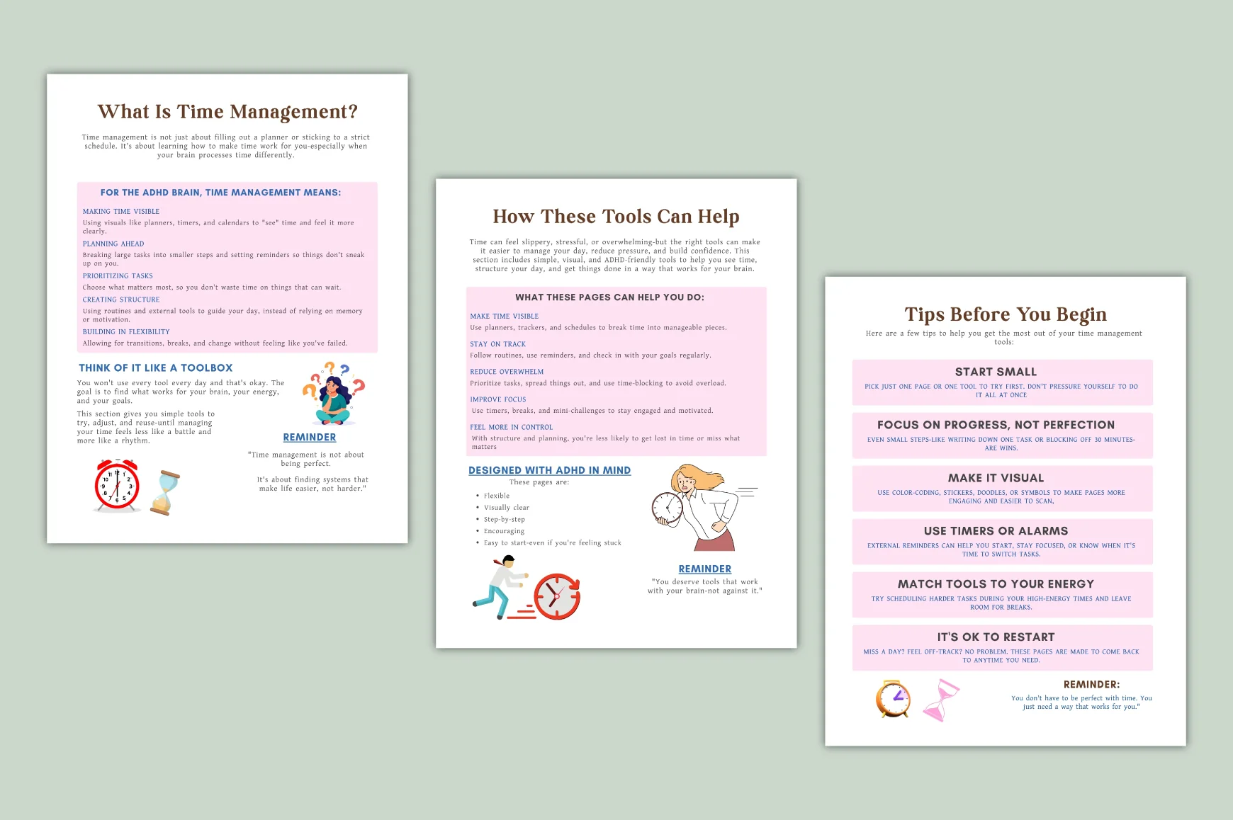 ADHD Time Control Strategy Sheets Planner - Image 2