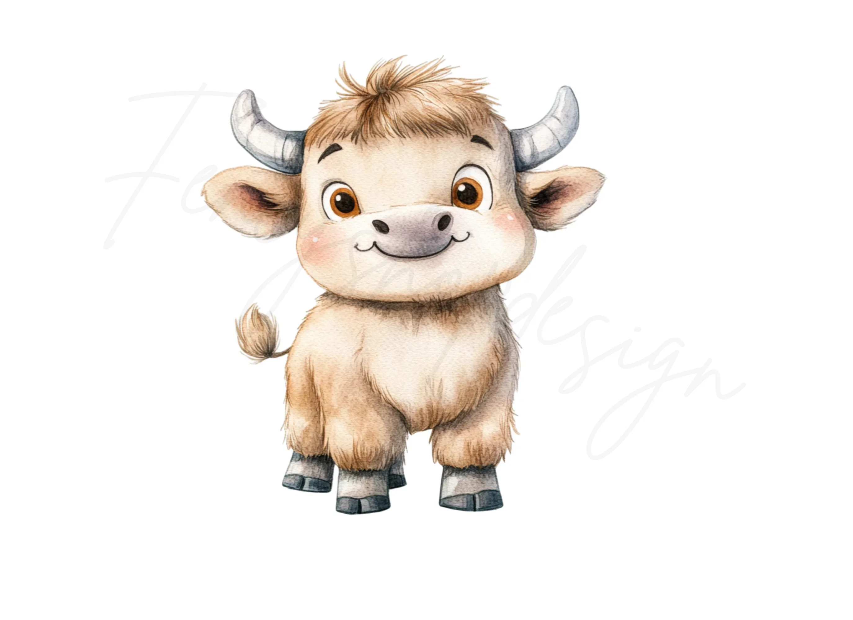 Adorable Baby Bull Clipart Bundle - Image 2