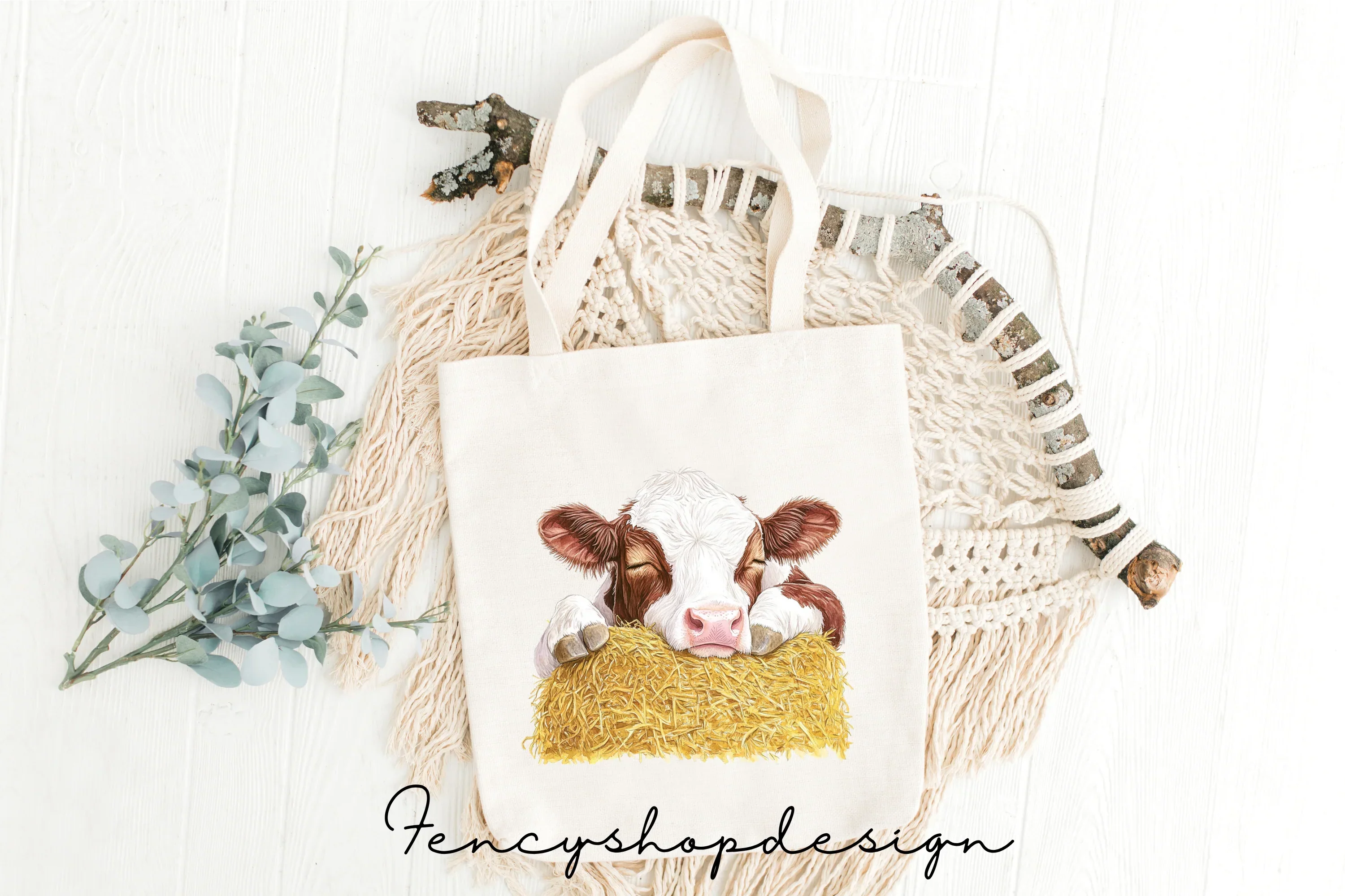 Adorable Baby Calf Farm Animal Clipart Bundle - Image 4