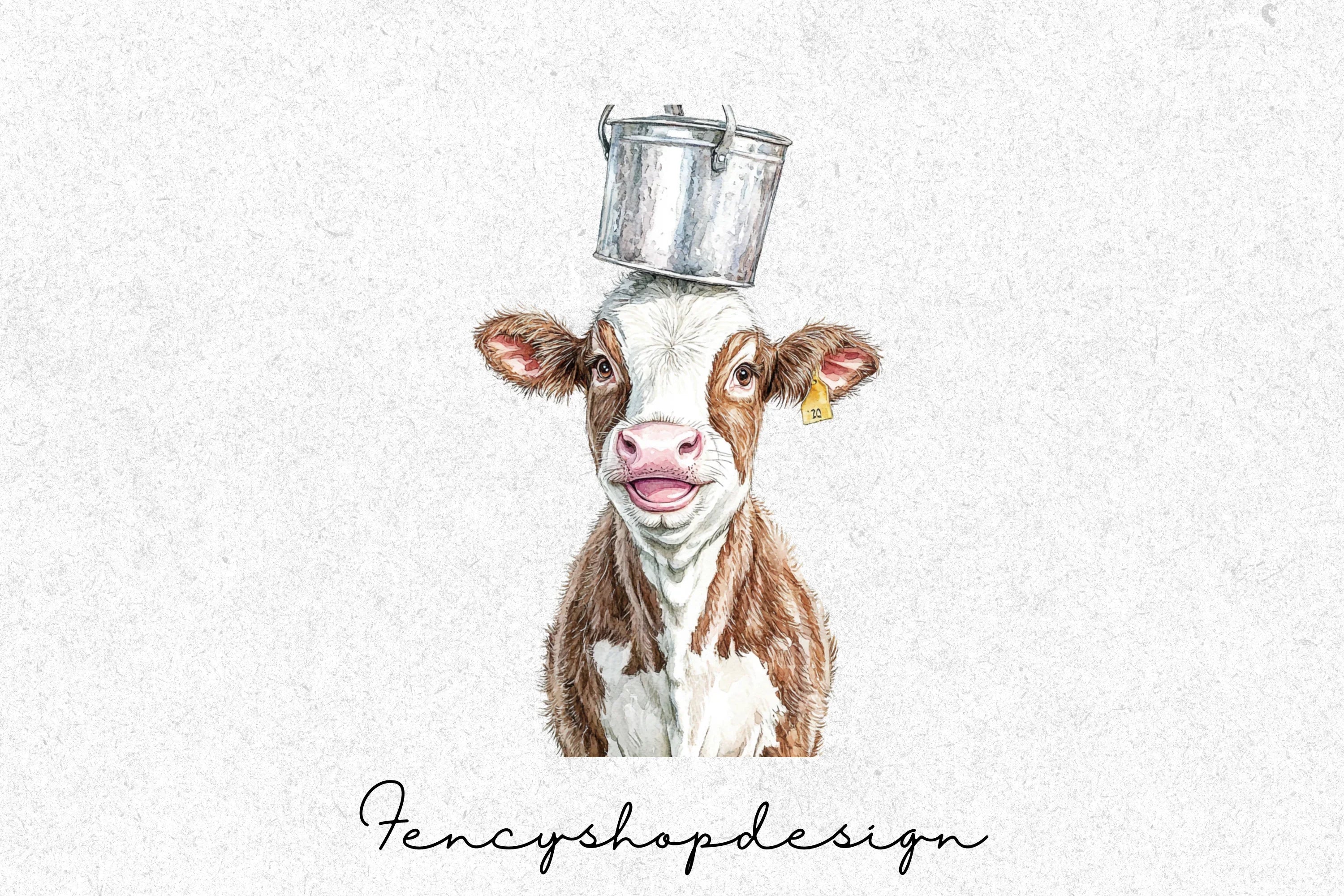 Adorable Baby Calf Farm Animal Clipart Bundle - Image 8