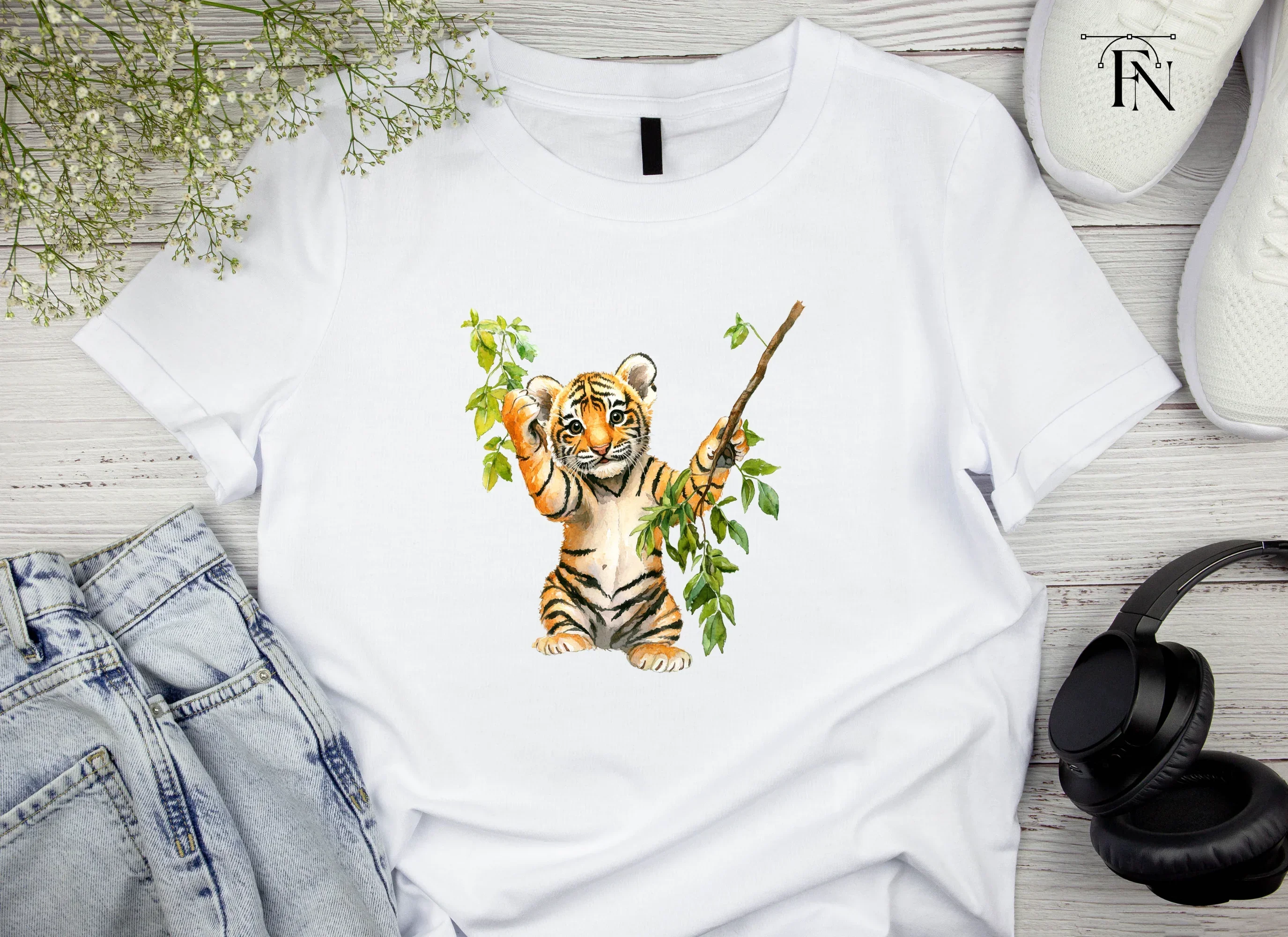 Adorable Baby Tigers Playing Clipart Bundle - Image 5