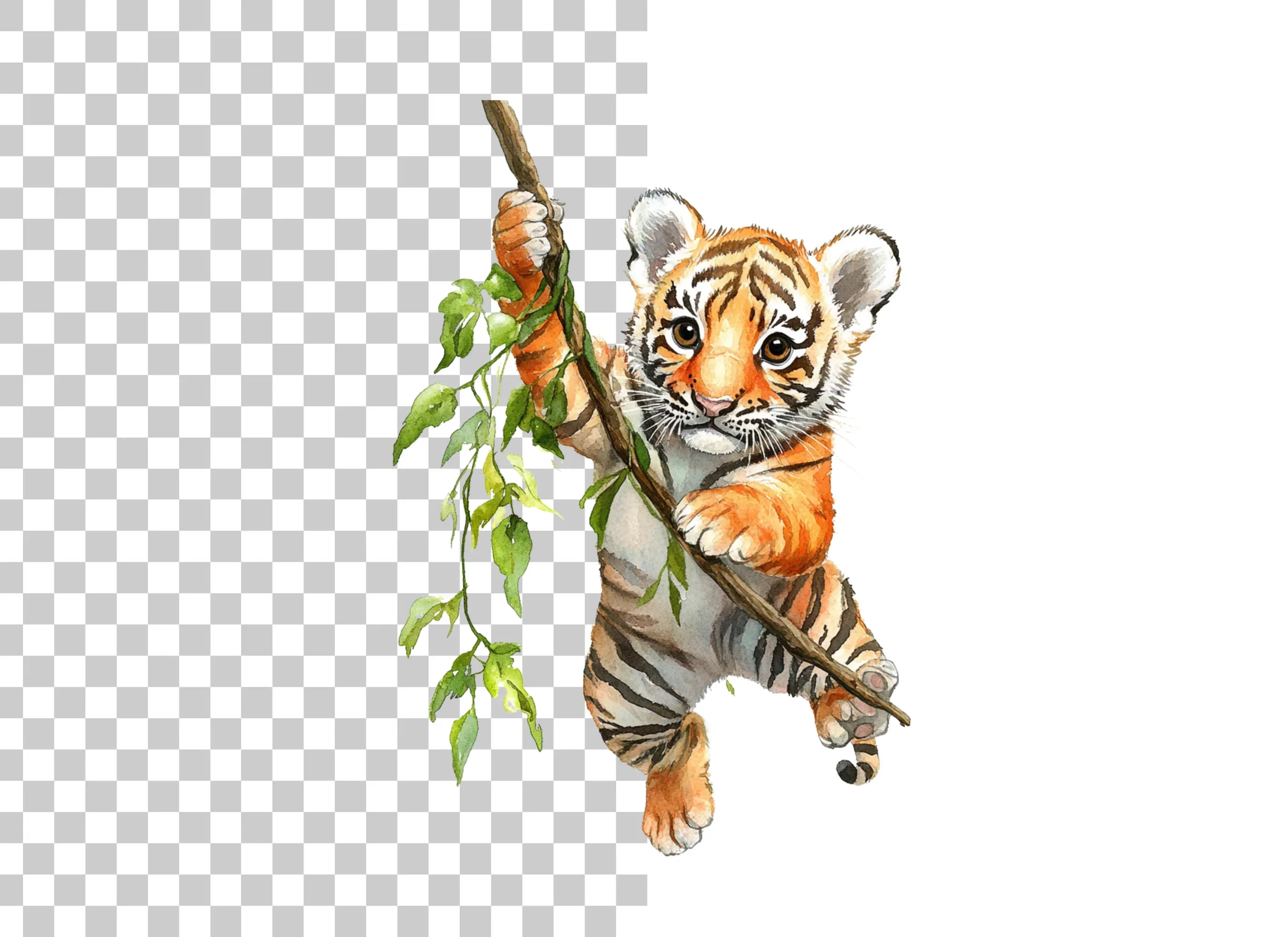Adorable Baby Tigers Playing Clipart Bundle - Image 6