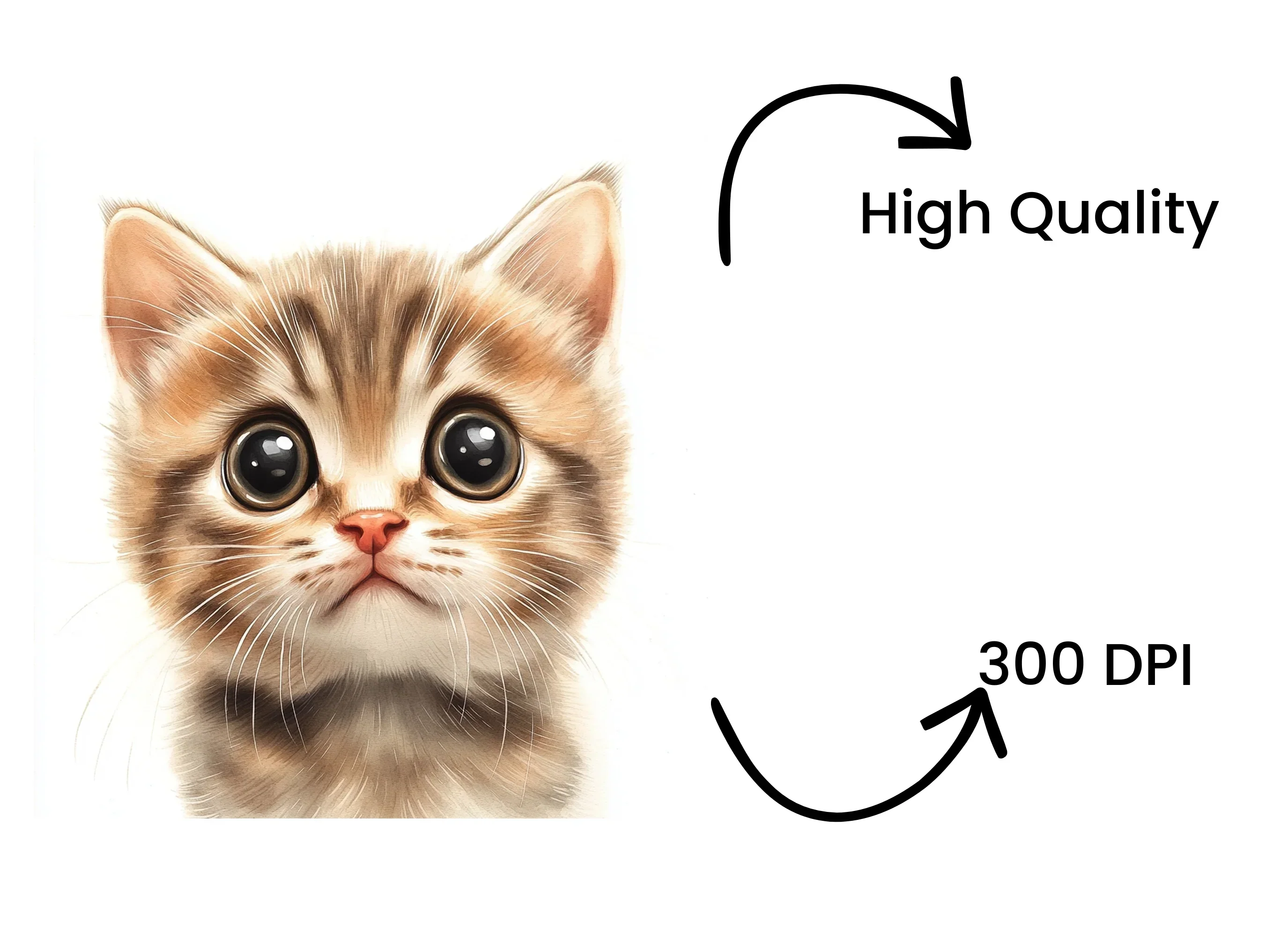 Adorable Big Eyed Kitten Faces Clipart Bundle - Image 4