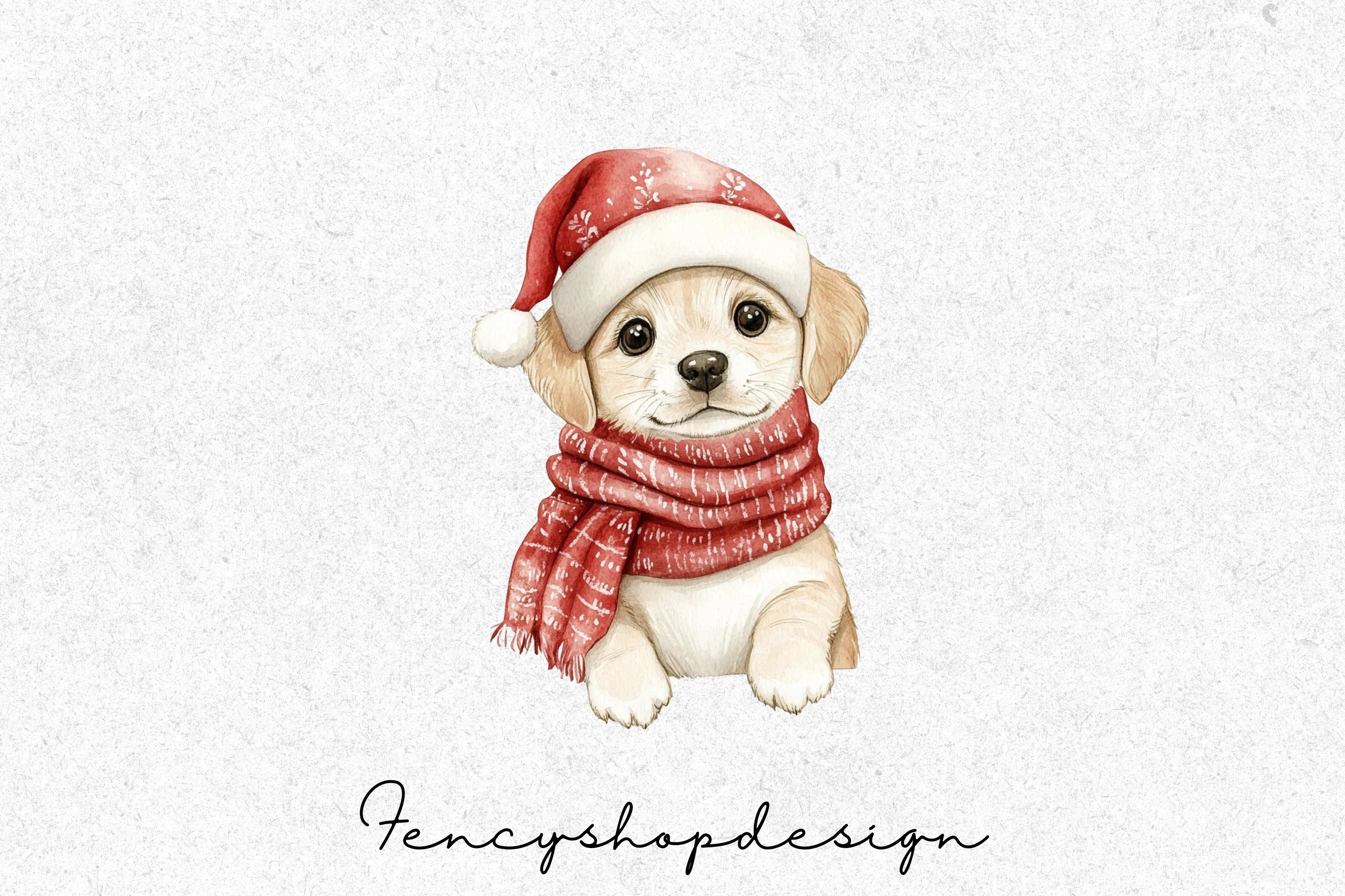 Adorable Christmas Puppies Clipart Bundle - Image 7