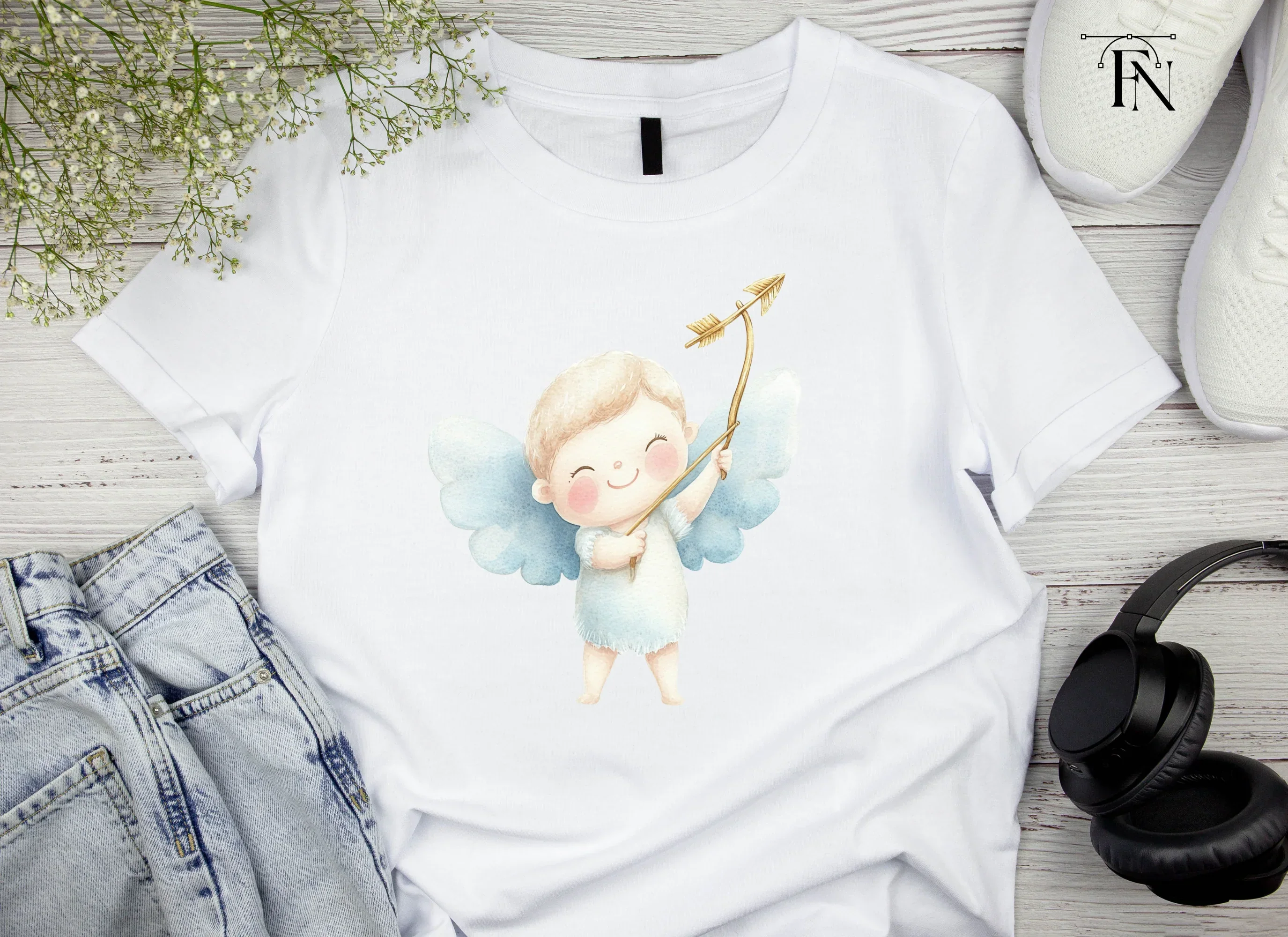 Adorable Cupid with Bow and Arrow Clipart Bundle - Image 3