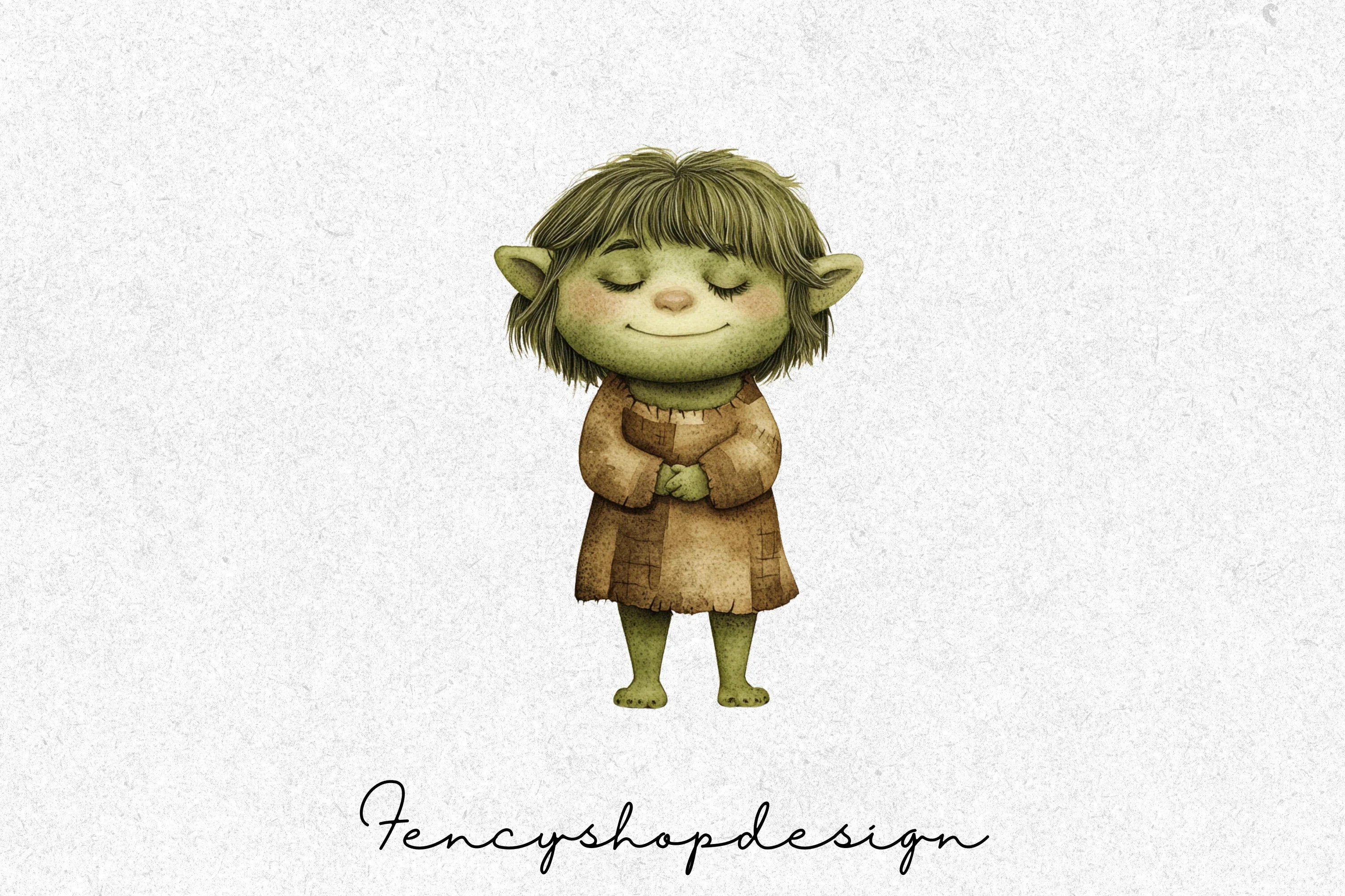Adorable Fantasy Goblins & Trolls Clipart Bundle - Image 4