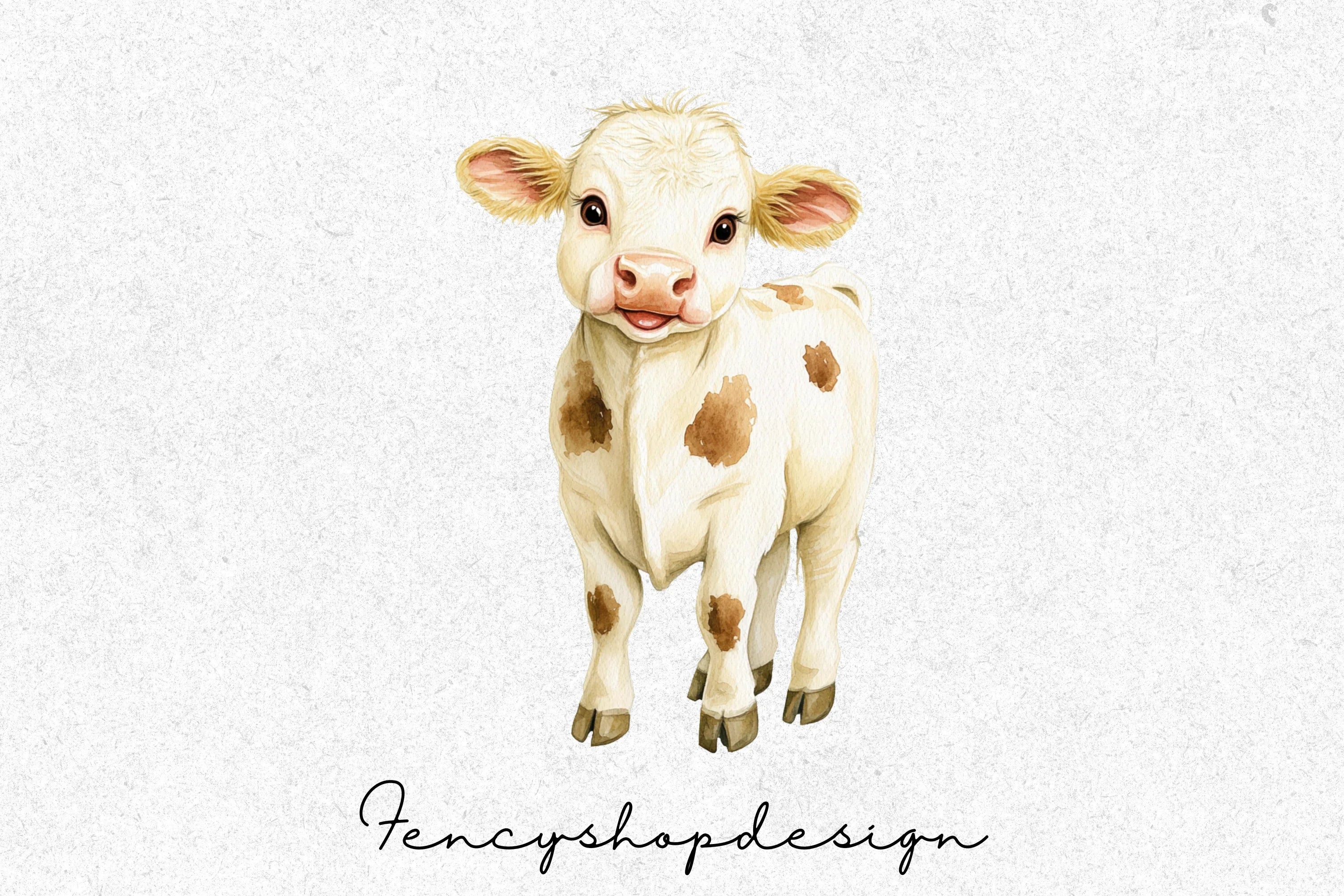 Adorable Farm Animal Cow Clipart Bundle - Image 3