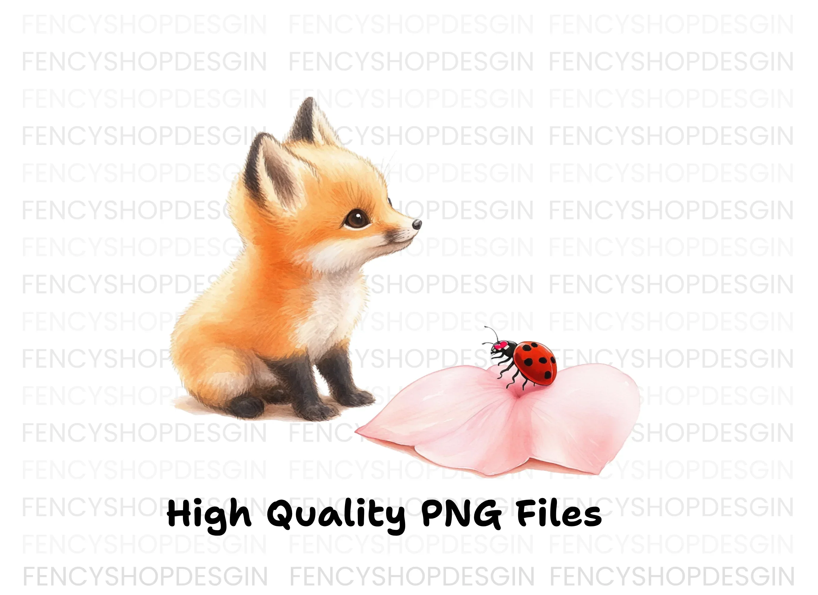 Adorable Fox and Ladybug Clipart Bundle - Image 2