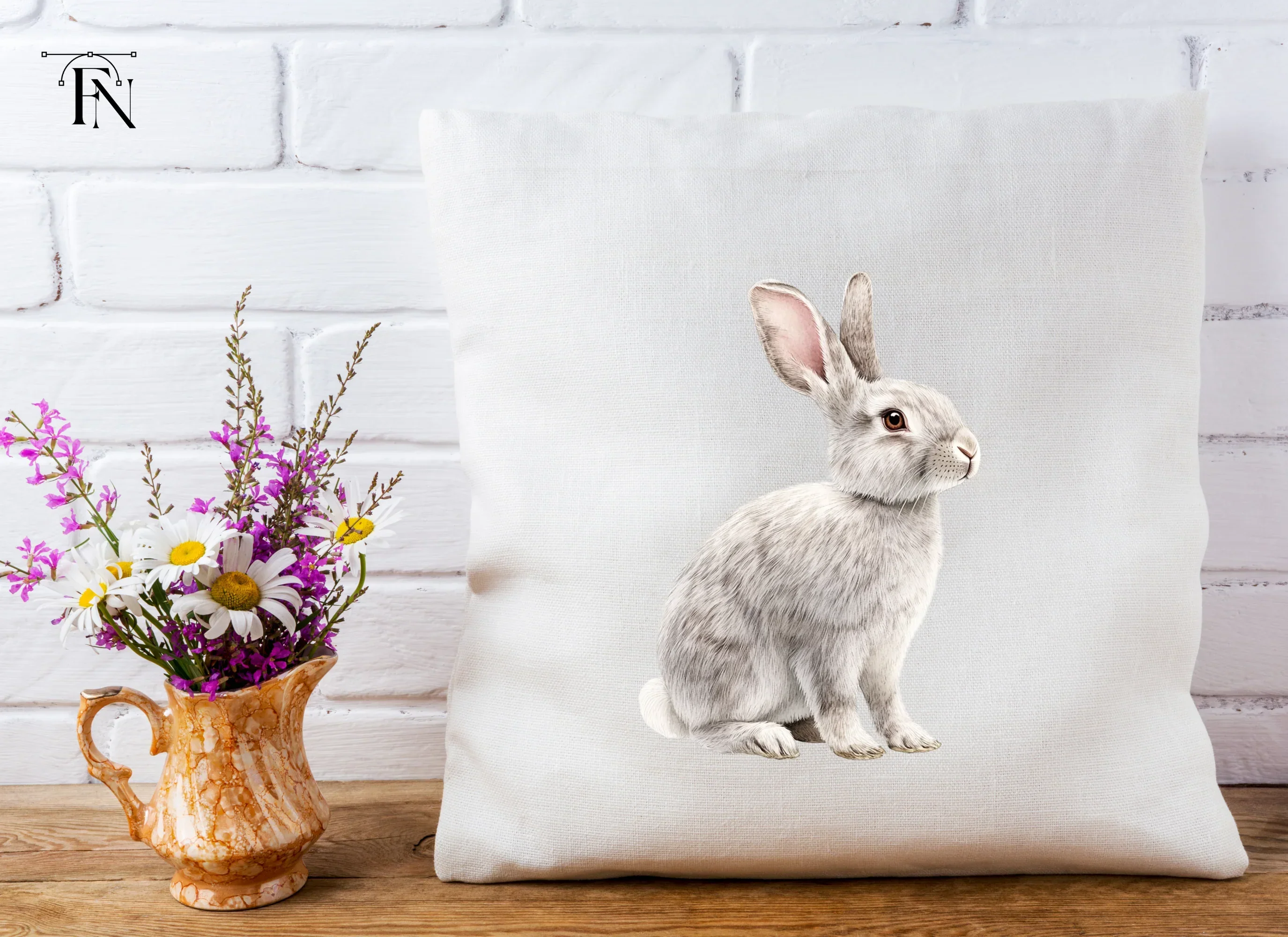 Adorable Grey Rabbit Clipart Bundle - Image 4