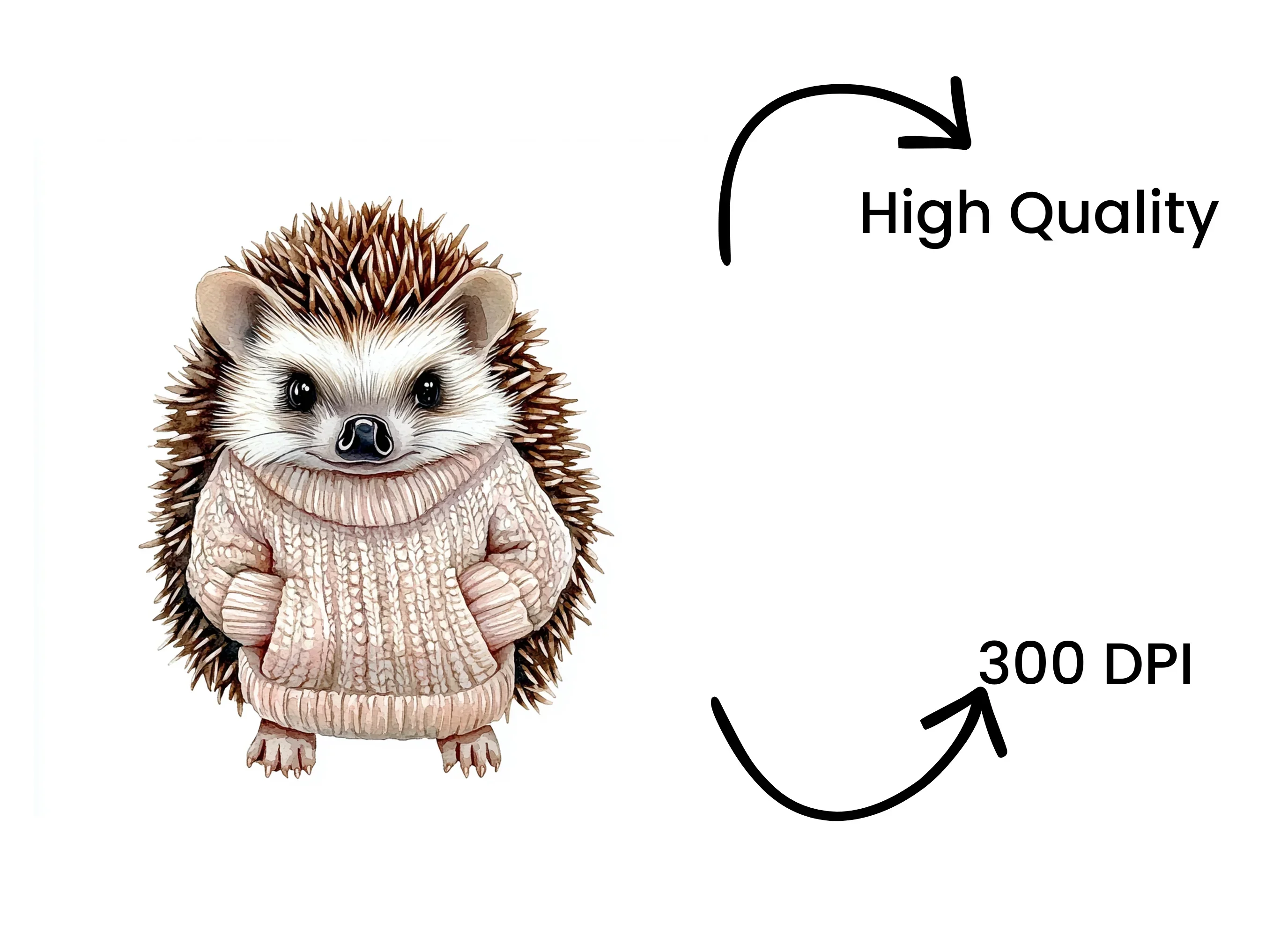 Adorable Hedgehog in Sweater Clipart Bundle - Image 4