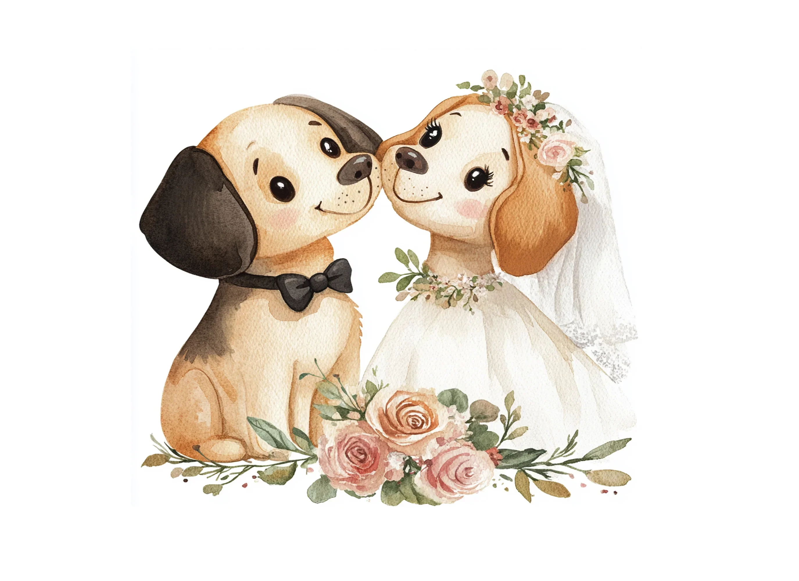 Adorable Puppy Wedding Clipart Bundle - Image 2