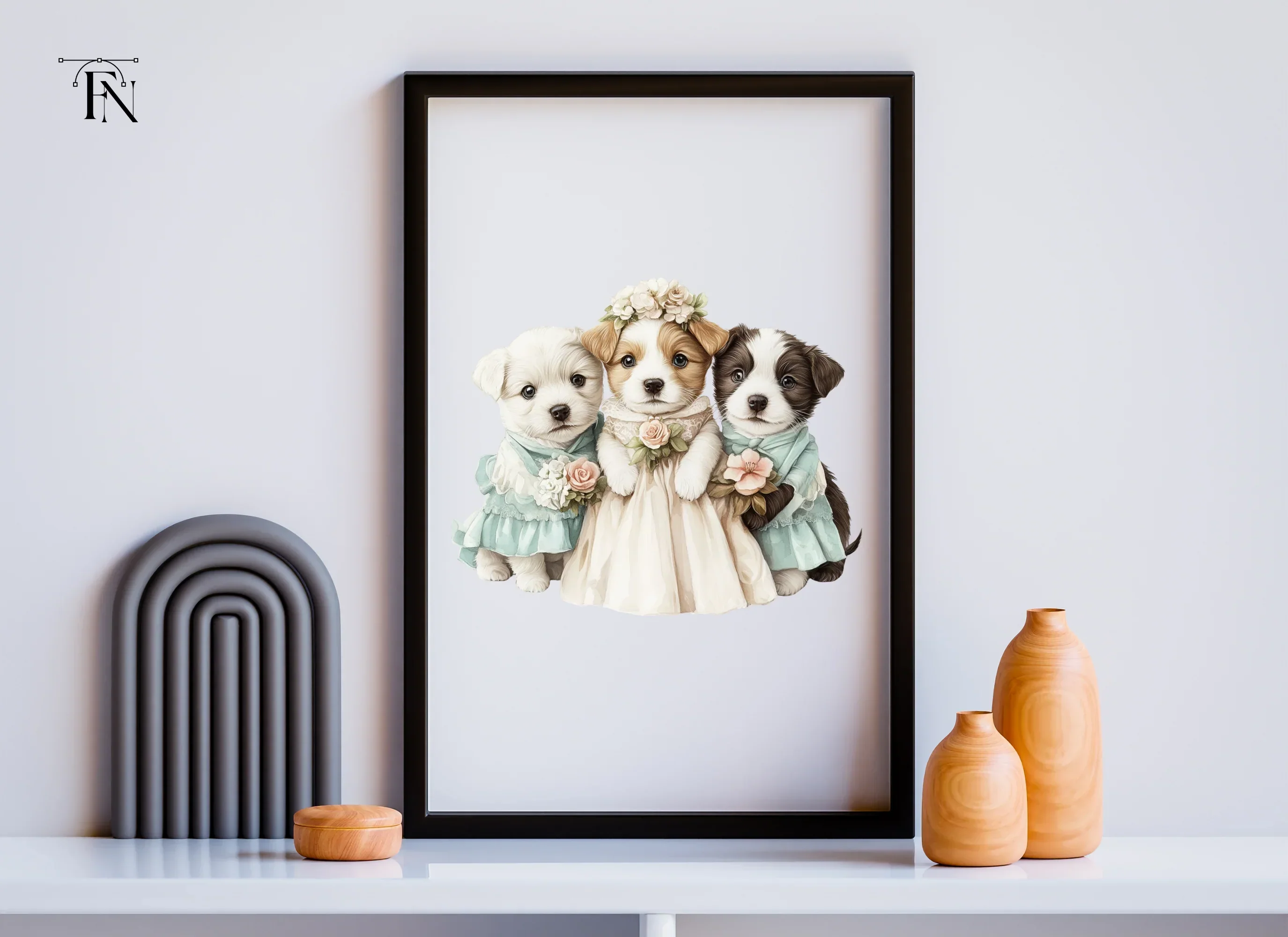 Adorable Puppy Wedding Clipart Bundle - Image 5