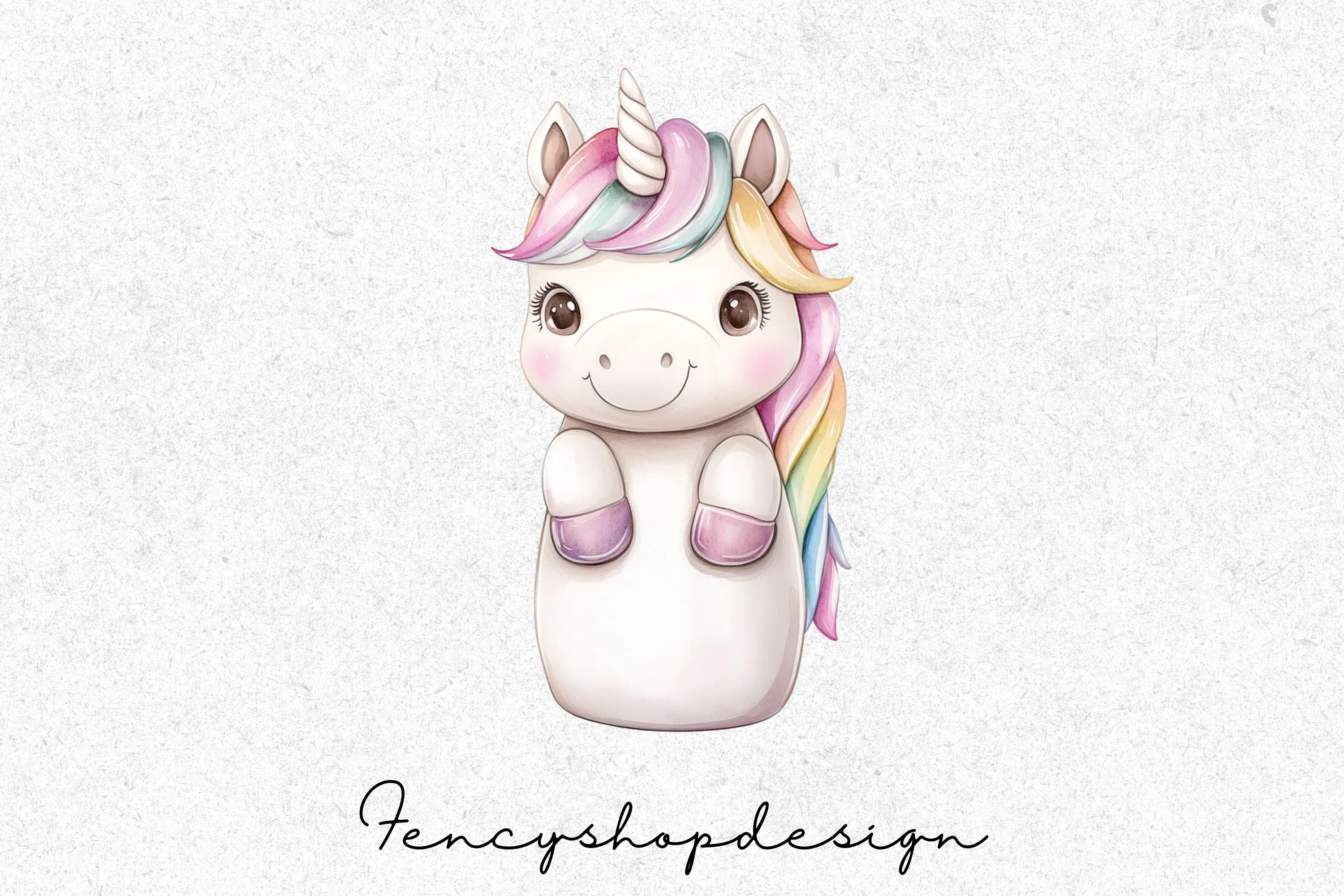 Adorable Rainbow Unicorns Clipart Bundle - Image 7