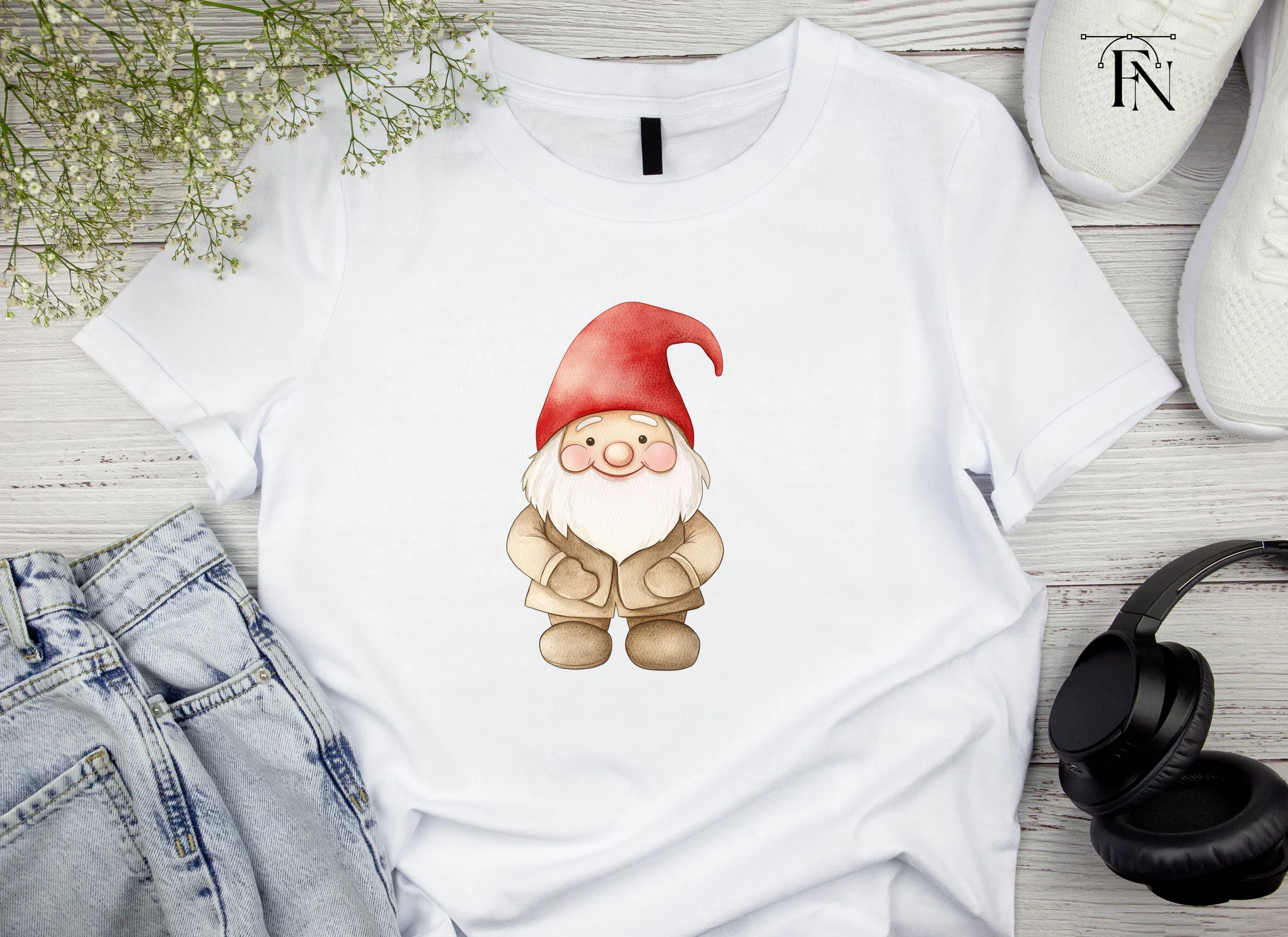 Adorable Red Hat Gnomes Clipart Bundle - Image 6