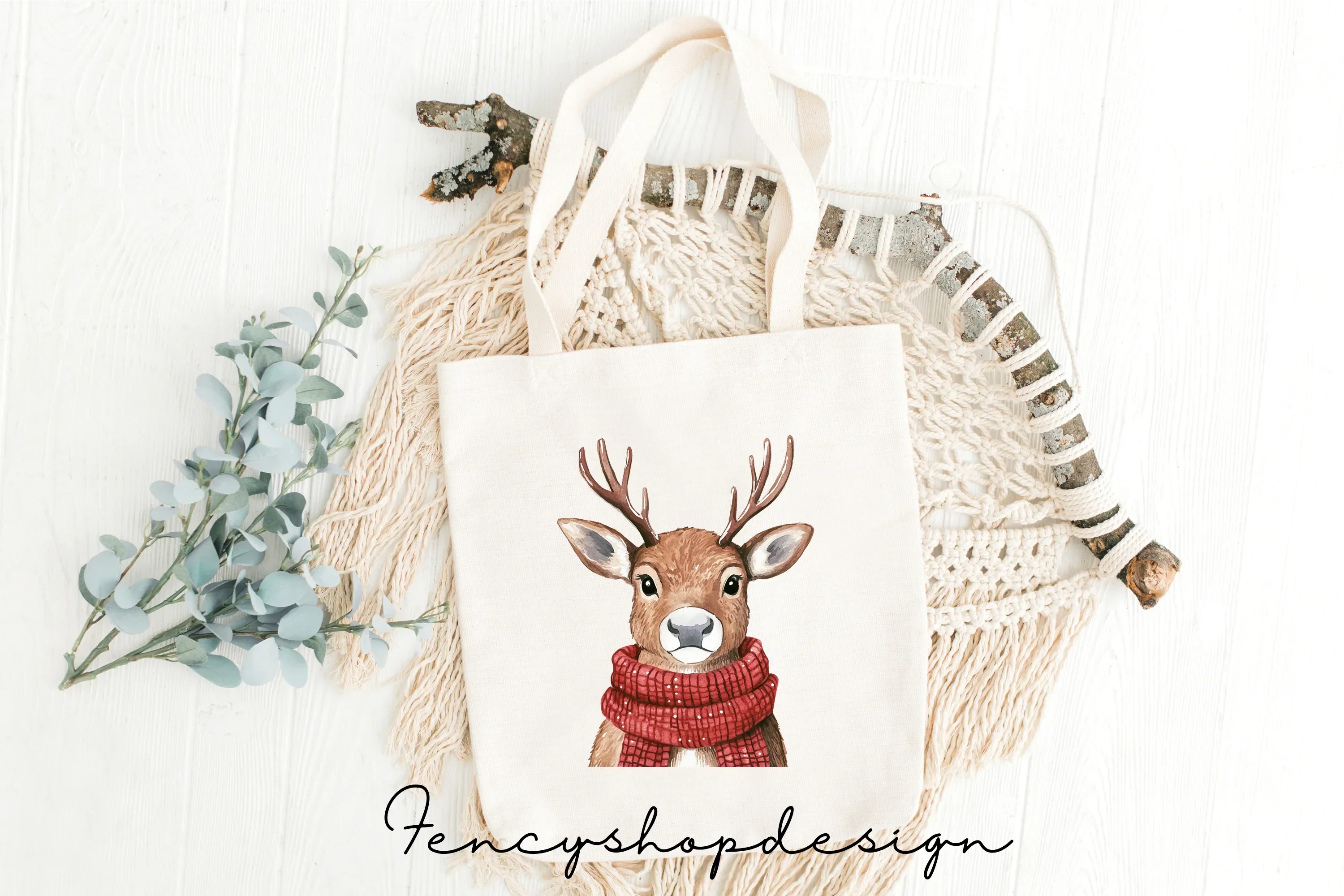 Adorable Reindeer Christmas Clipart Bundle - Image 2