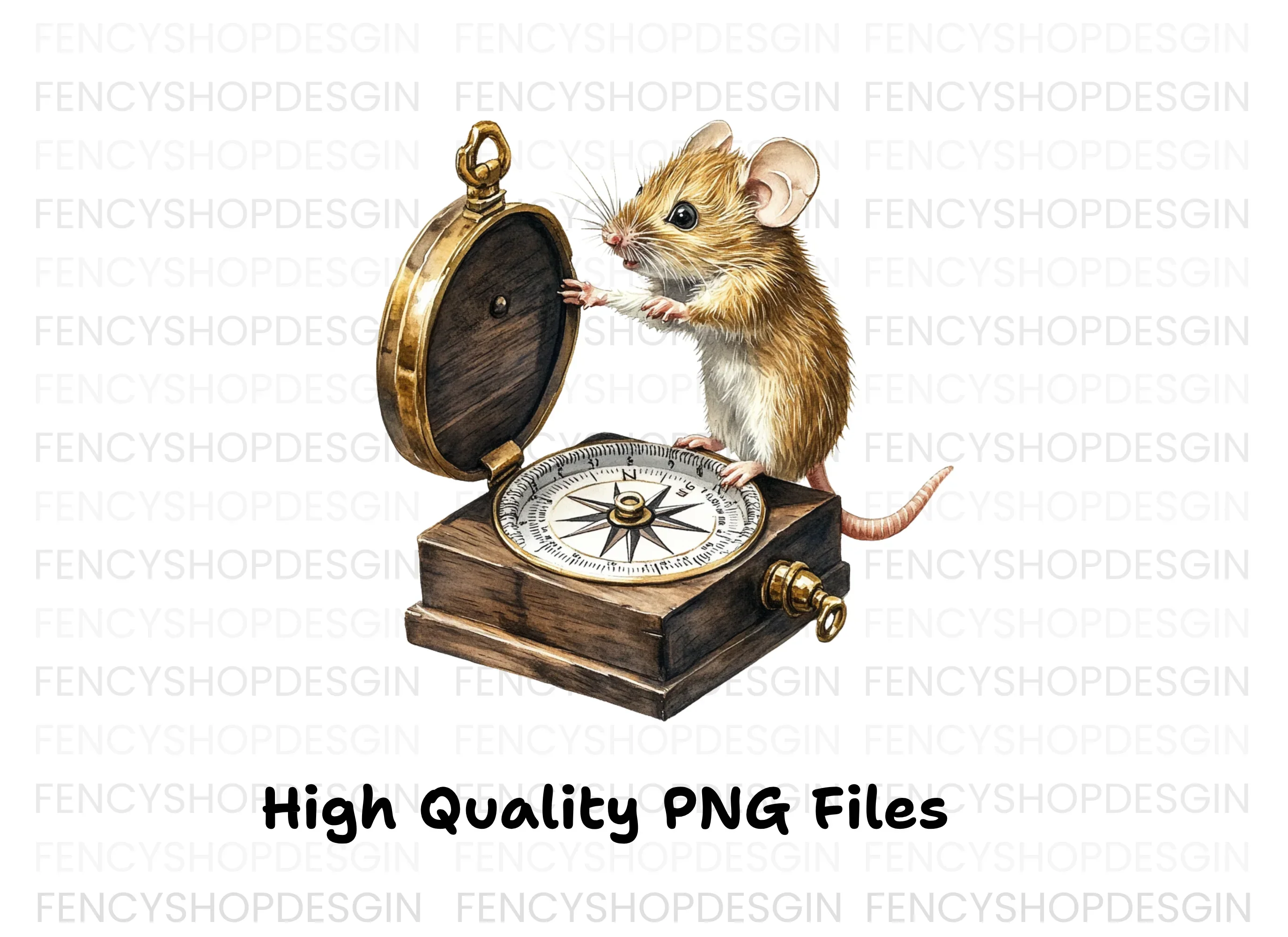 Adventurous Mice with Compass Clipart Bundle - Image 2