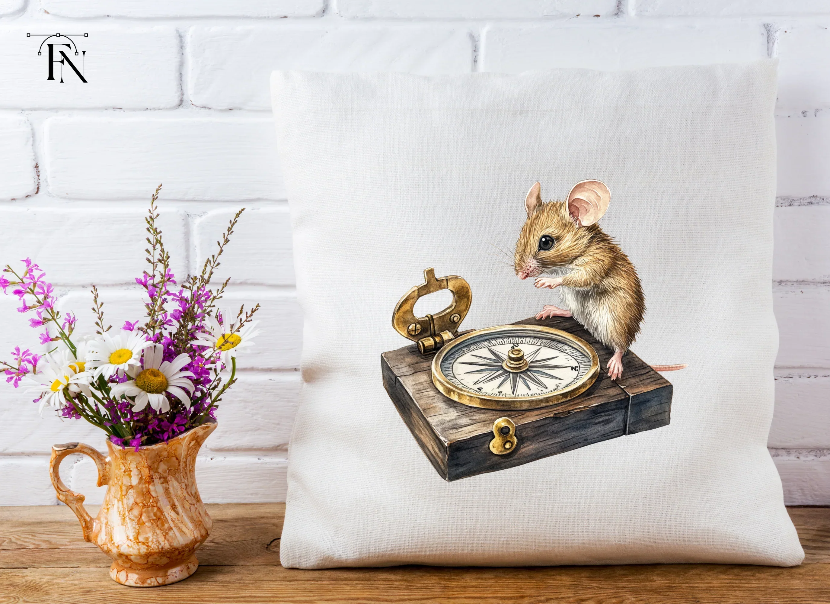 Adventurous Mice with Compass Clipart Bundle - Image 4