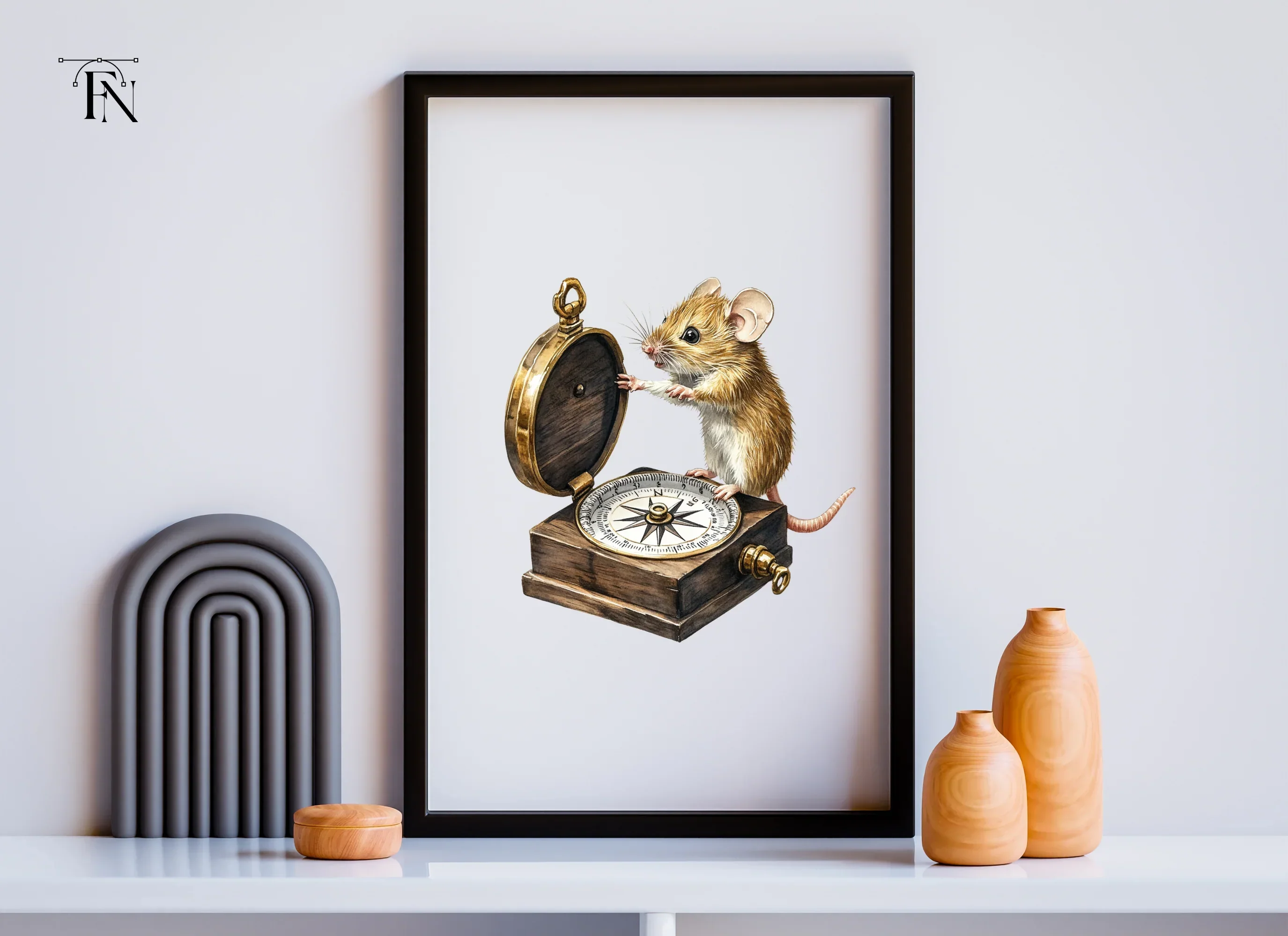 Adventurous Mice with Compass Clipart Bundle - Image 5