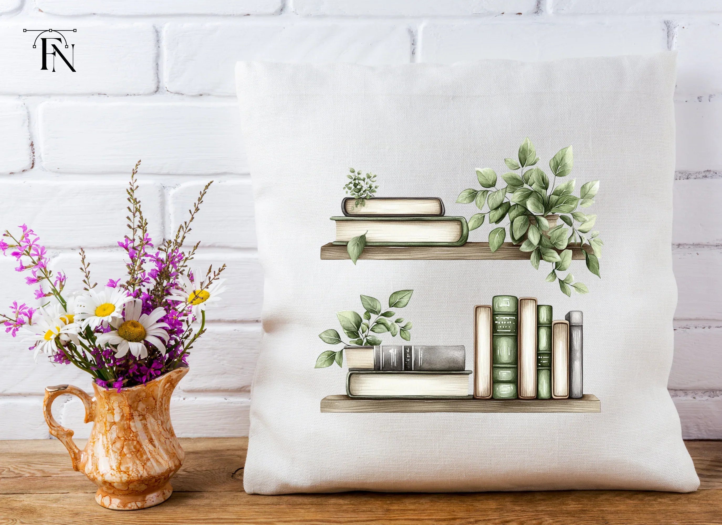 Aesthetic Bookshelf and Plant Clipart Bundle - Image 5