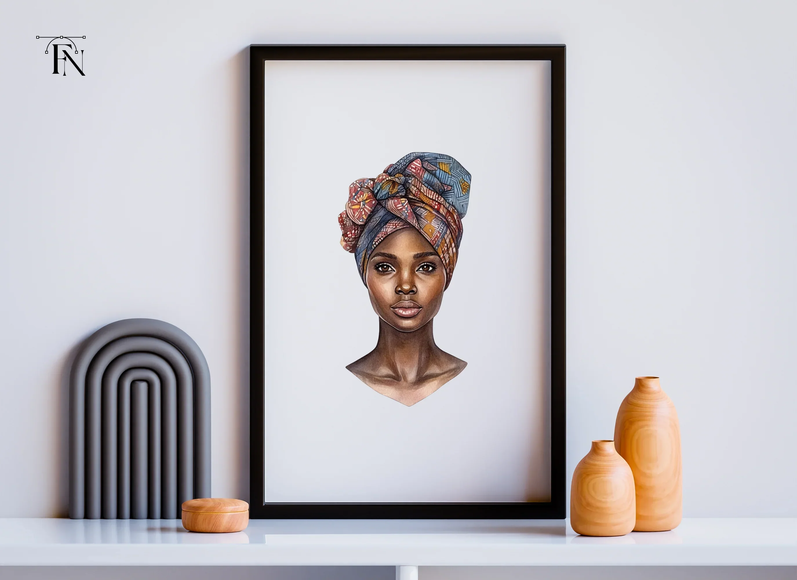African Woman Headwrap Clipart Bundle - Image 6