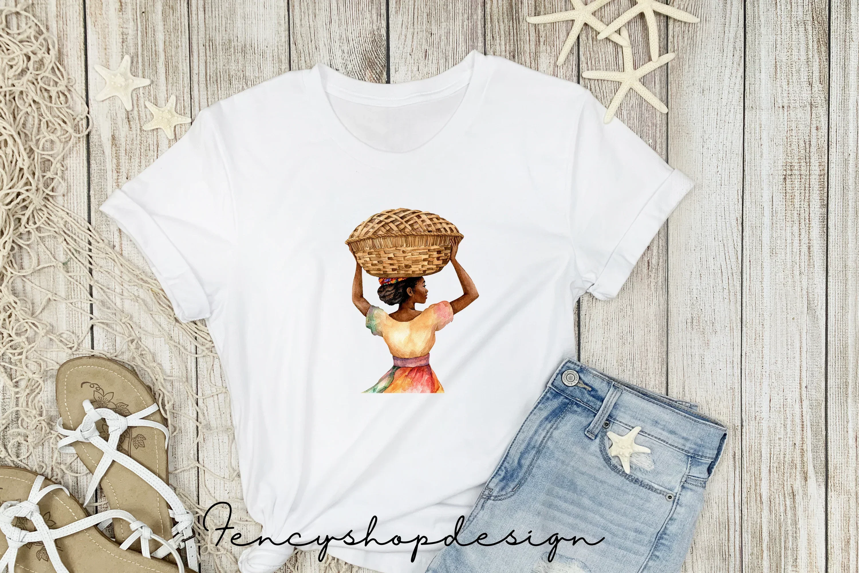 Afrocentric Women with Baskets Clipart Bundle - Image 5