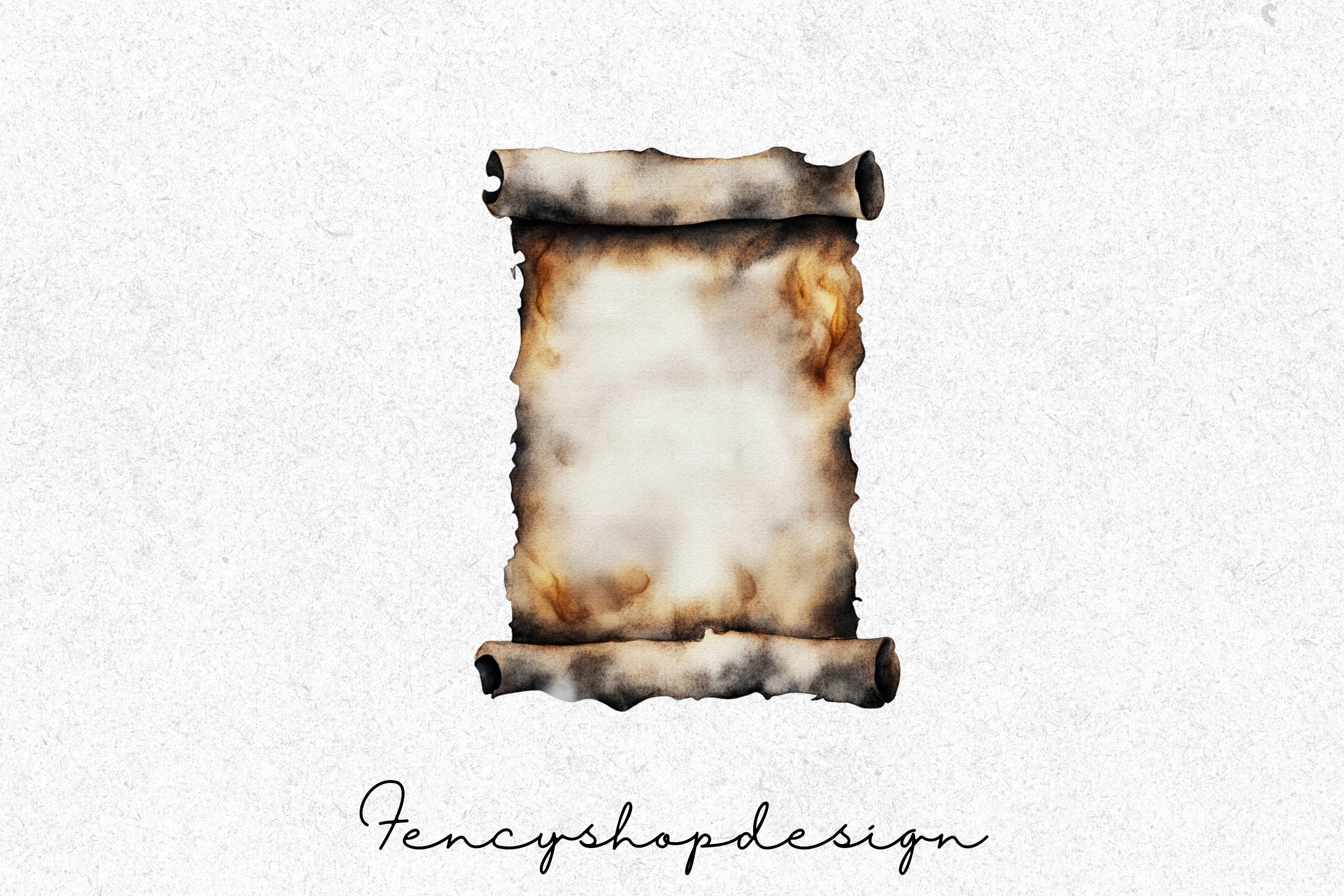 Aged Burnt Scroll Clipart Bundle - Image 3