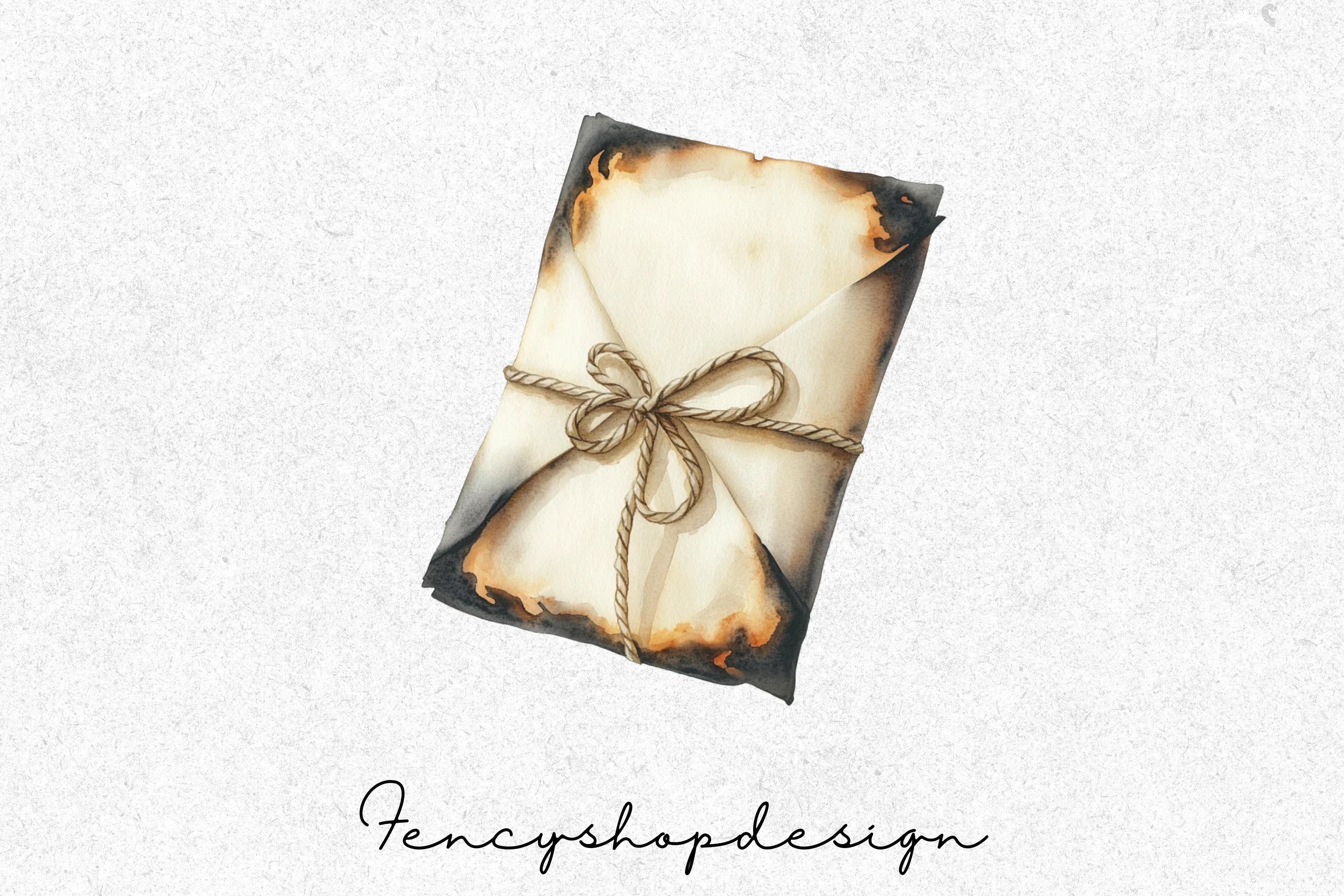 Aged Burnt Scroll Clipart Bundle - Image 4