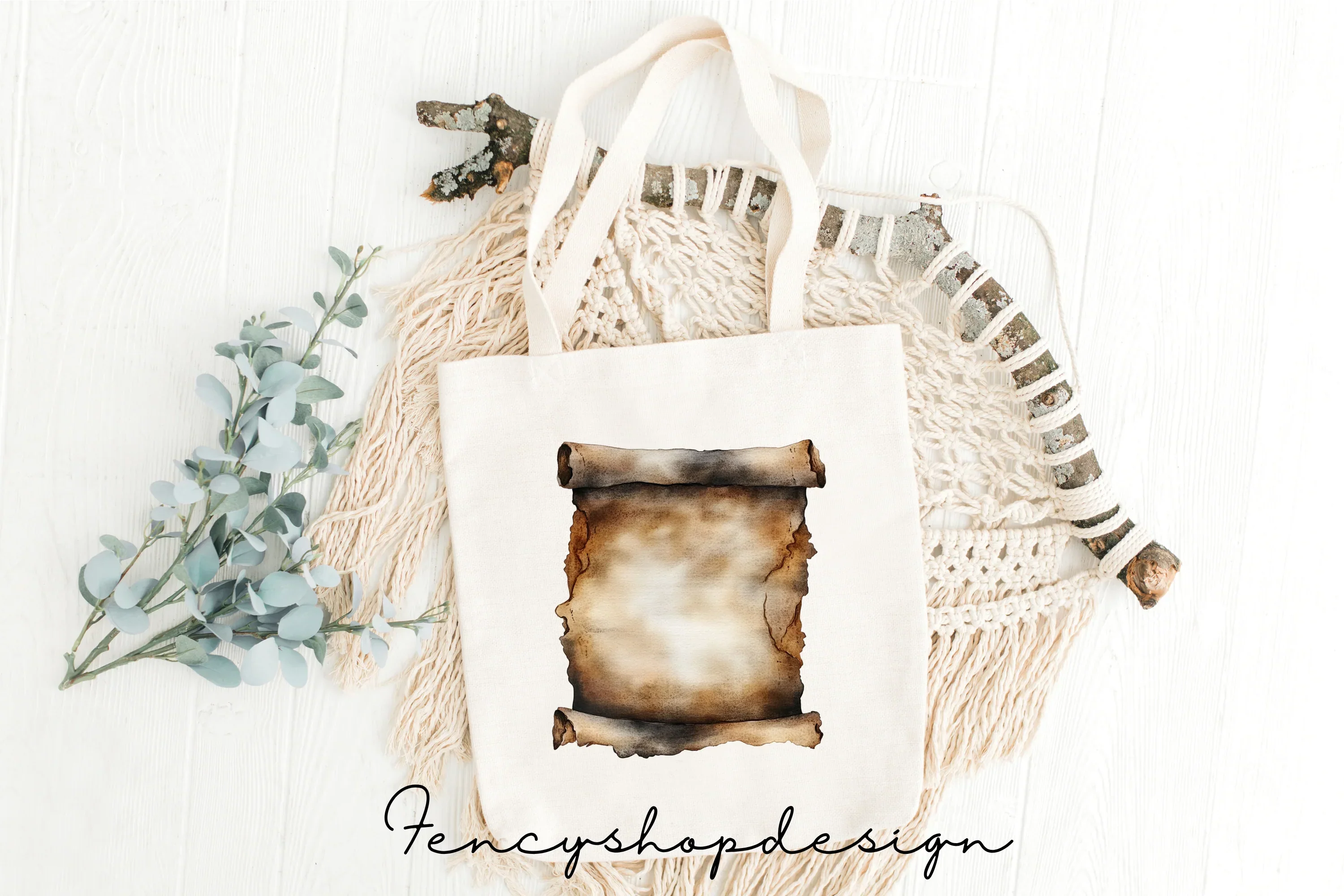 Aged Burnt Scroll Clipart Bundle - Image 8