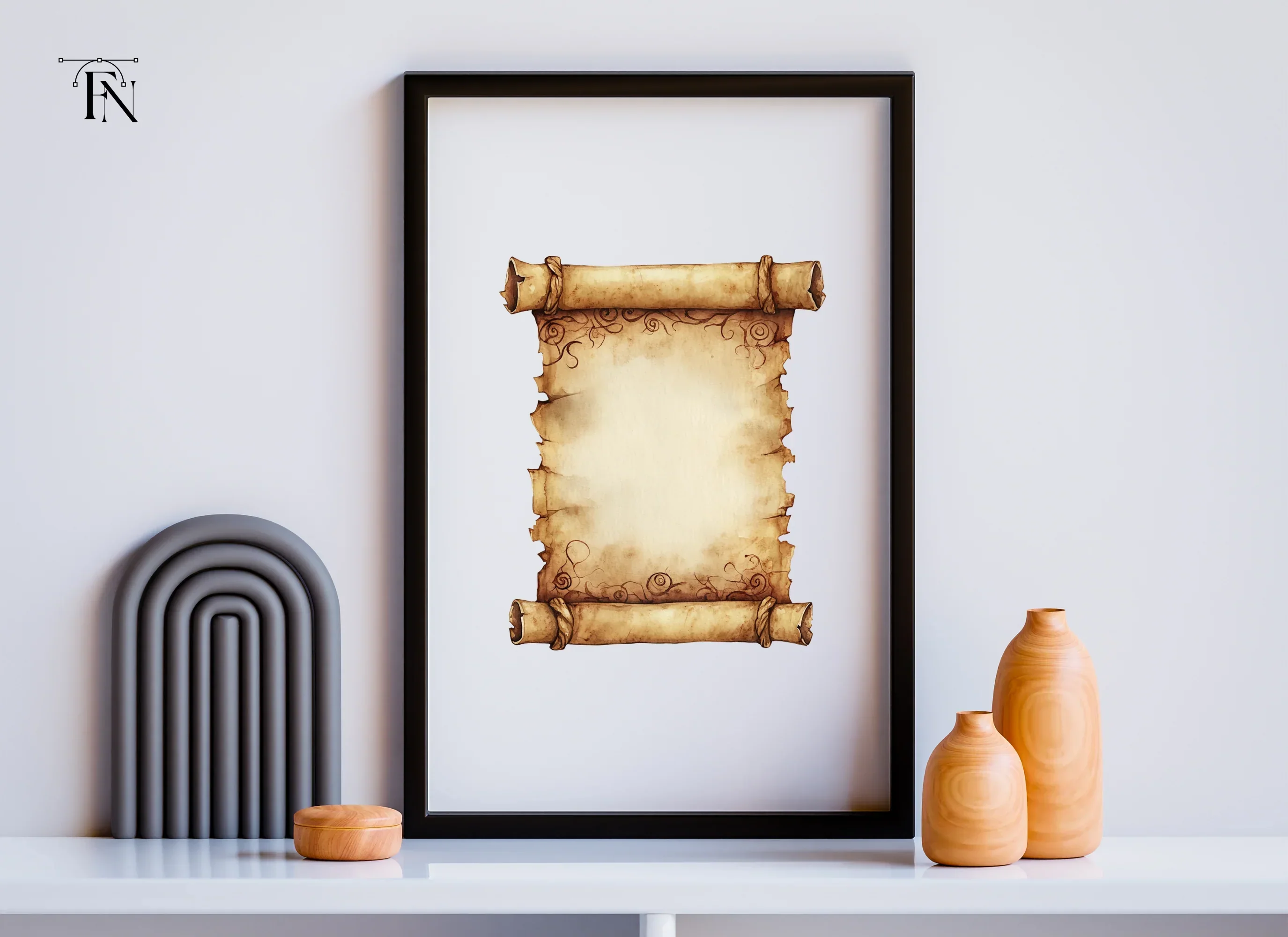 Aged Parchment Scroll Clipart Bundle - Image 3