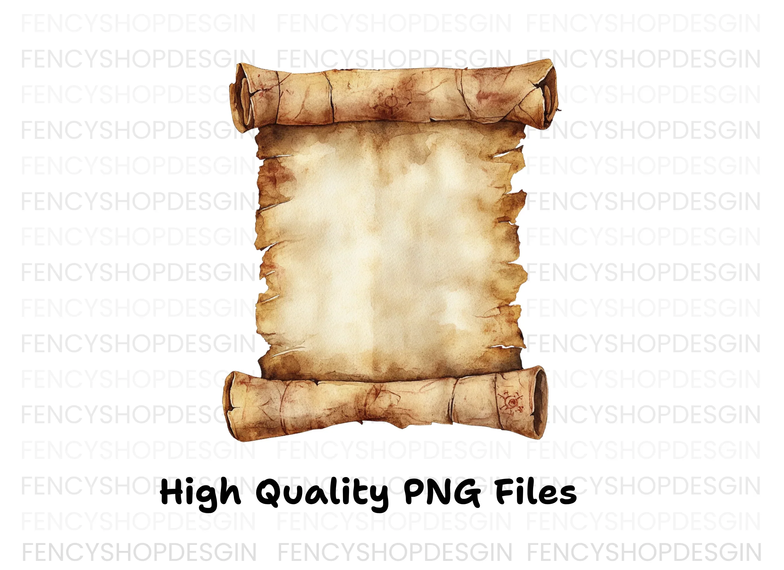 Aged Parchment Scroll Clipart Bundle - Image 4