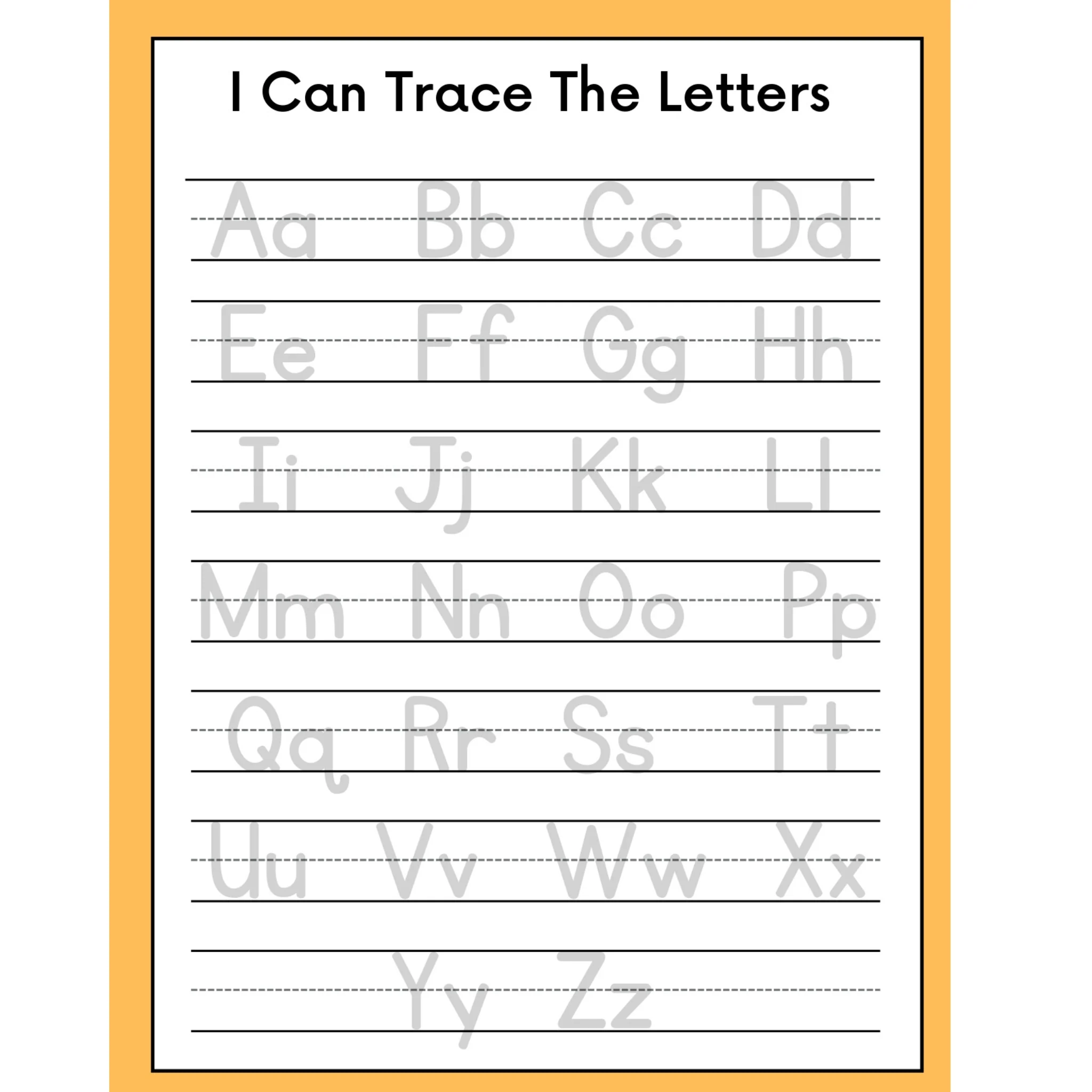 Alphabet Word Tracing Practice Worksheets