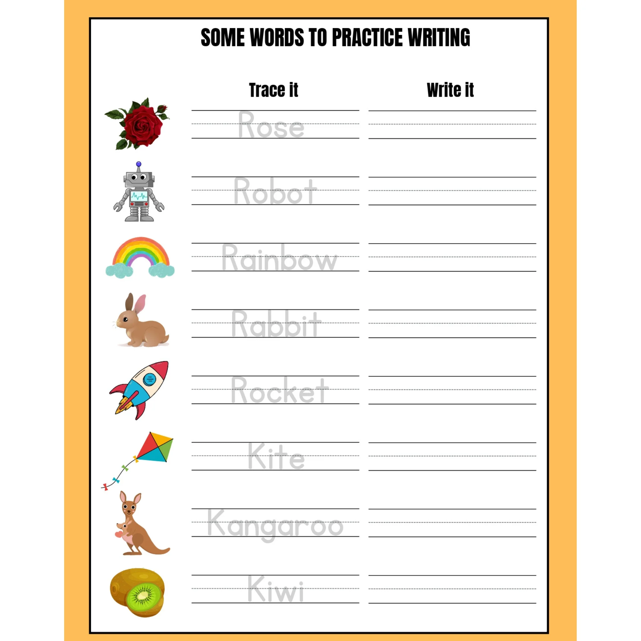 Alphabet Word Tracing Practice Worksheets - Image 4