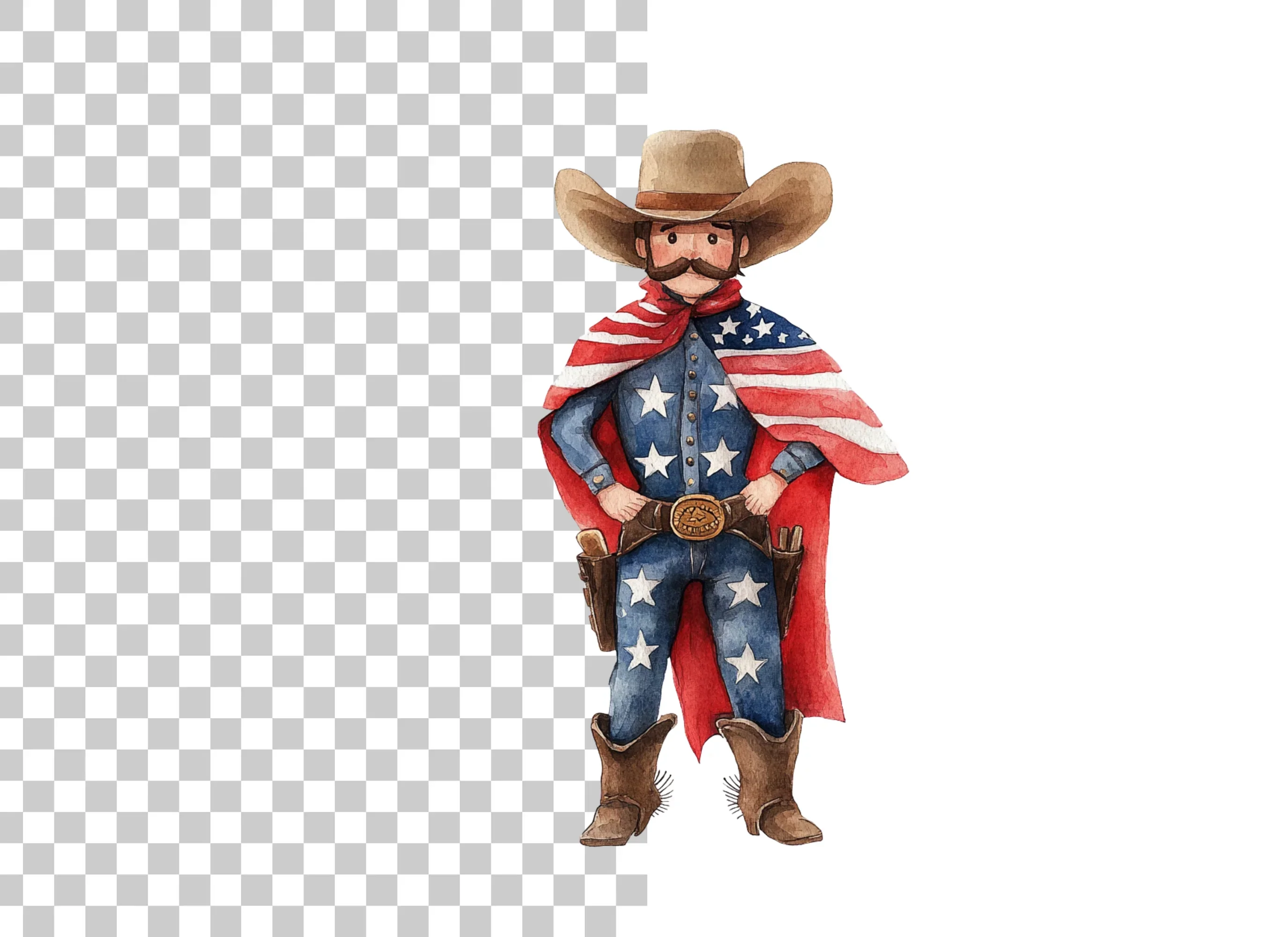 American Cowboy Superhero Clipart Bundle - Image 2