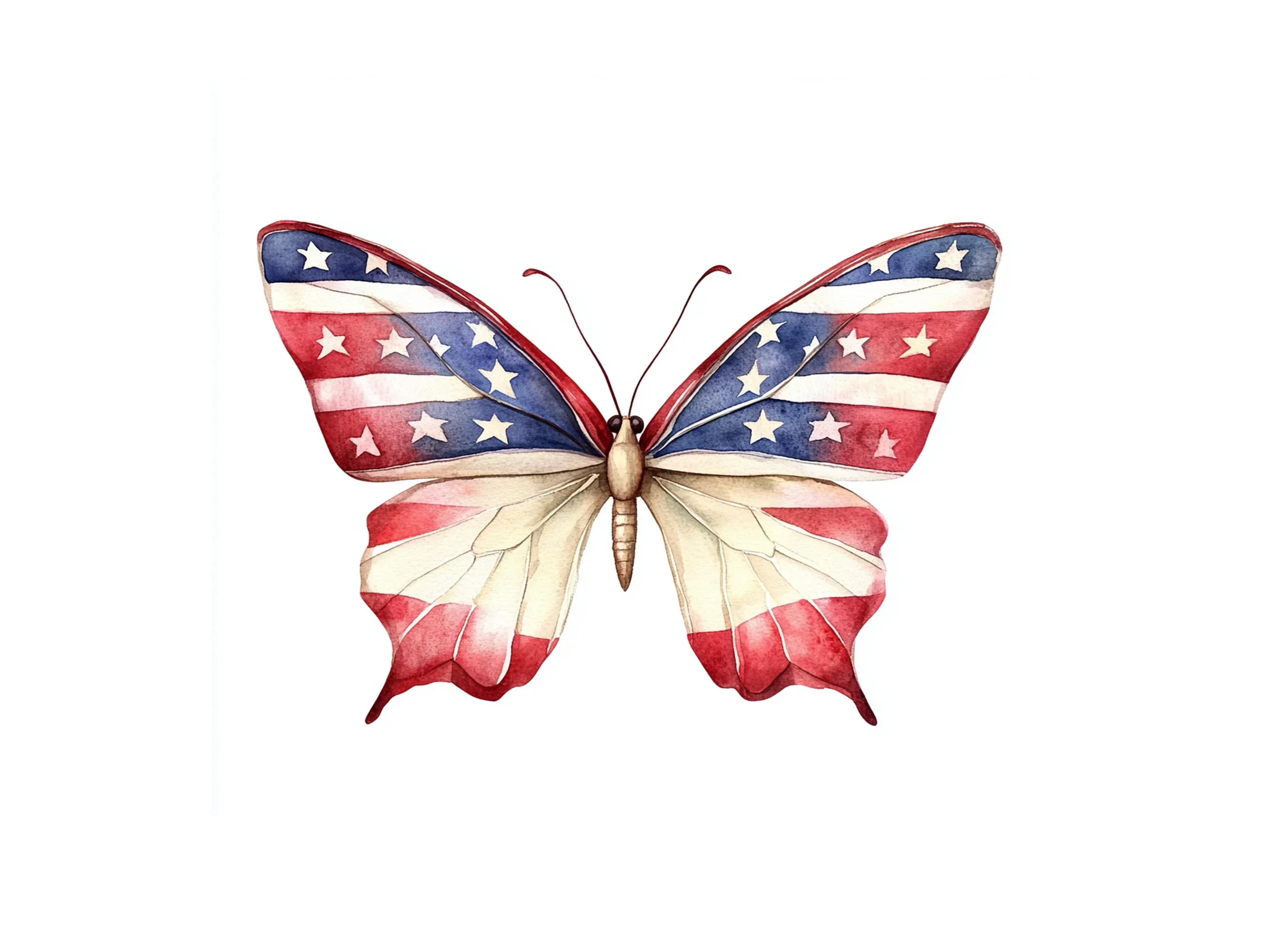 American Flag Butterfly Clipart Bundle - Image 3