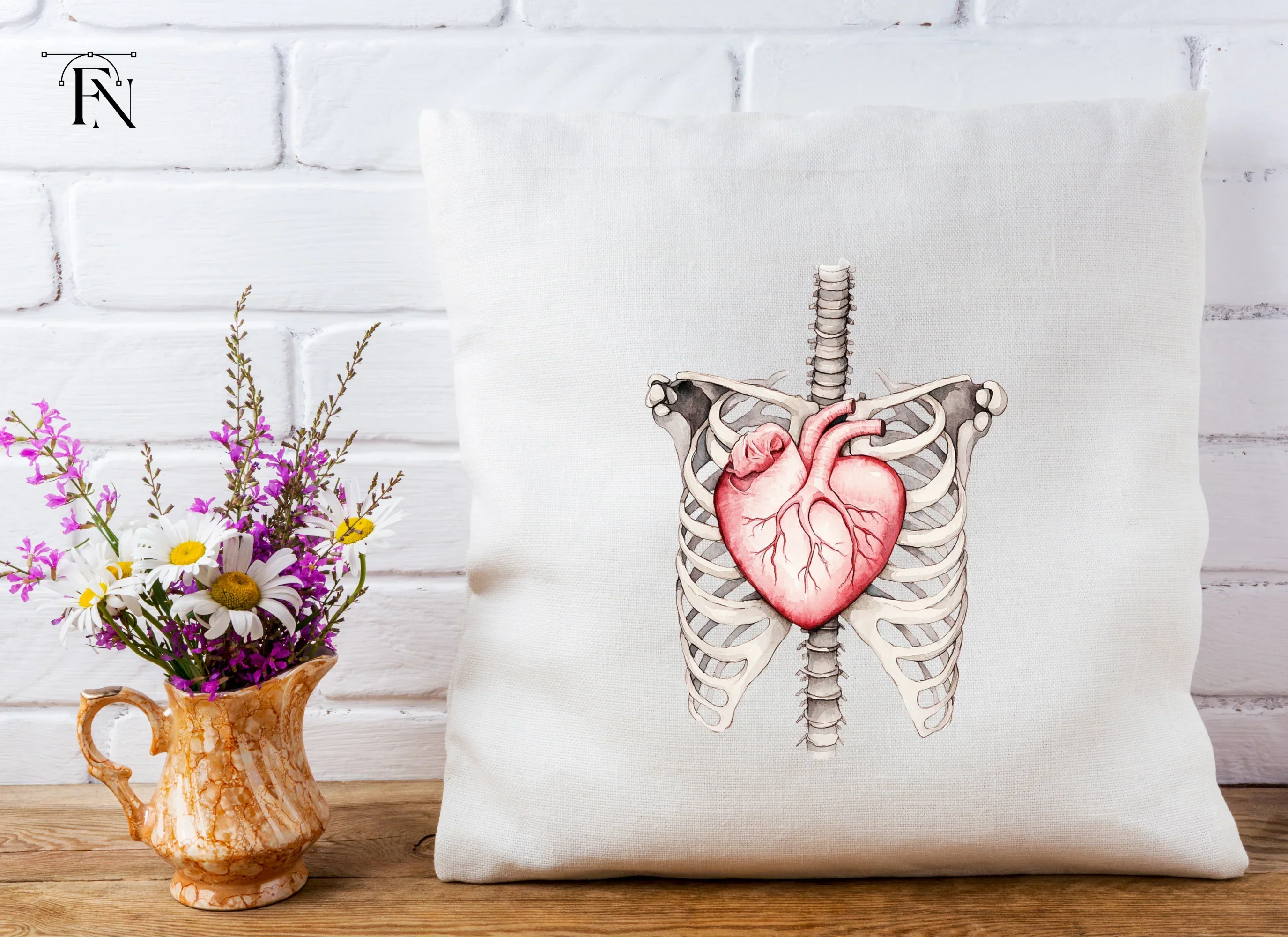 Anatomical Heart and Ribcage Clipart Bundle - Image 4