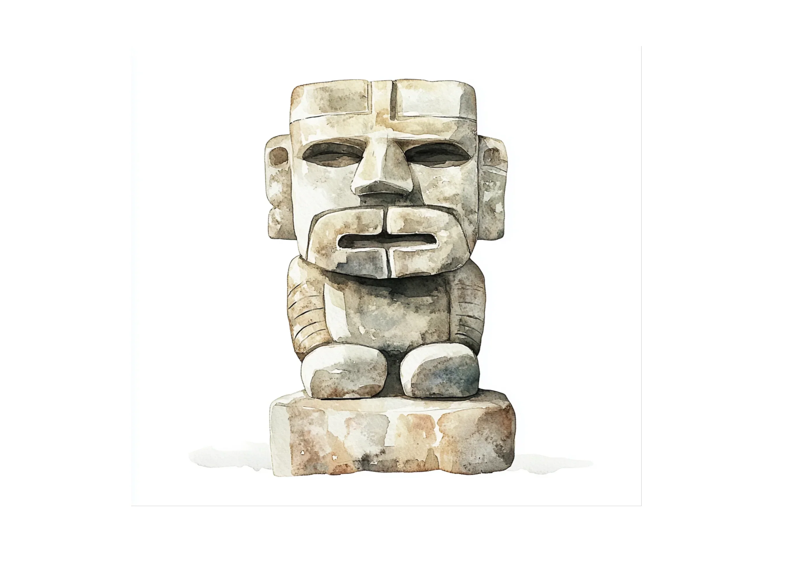 Ancient Aztec Stone Statues Clipart Bundle - Image 3