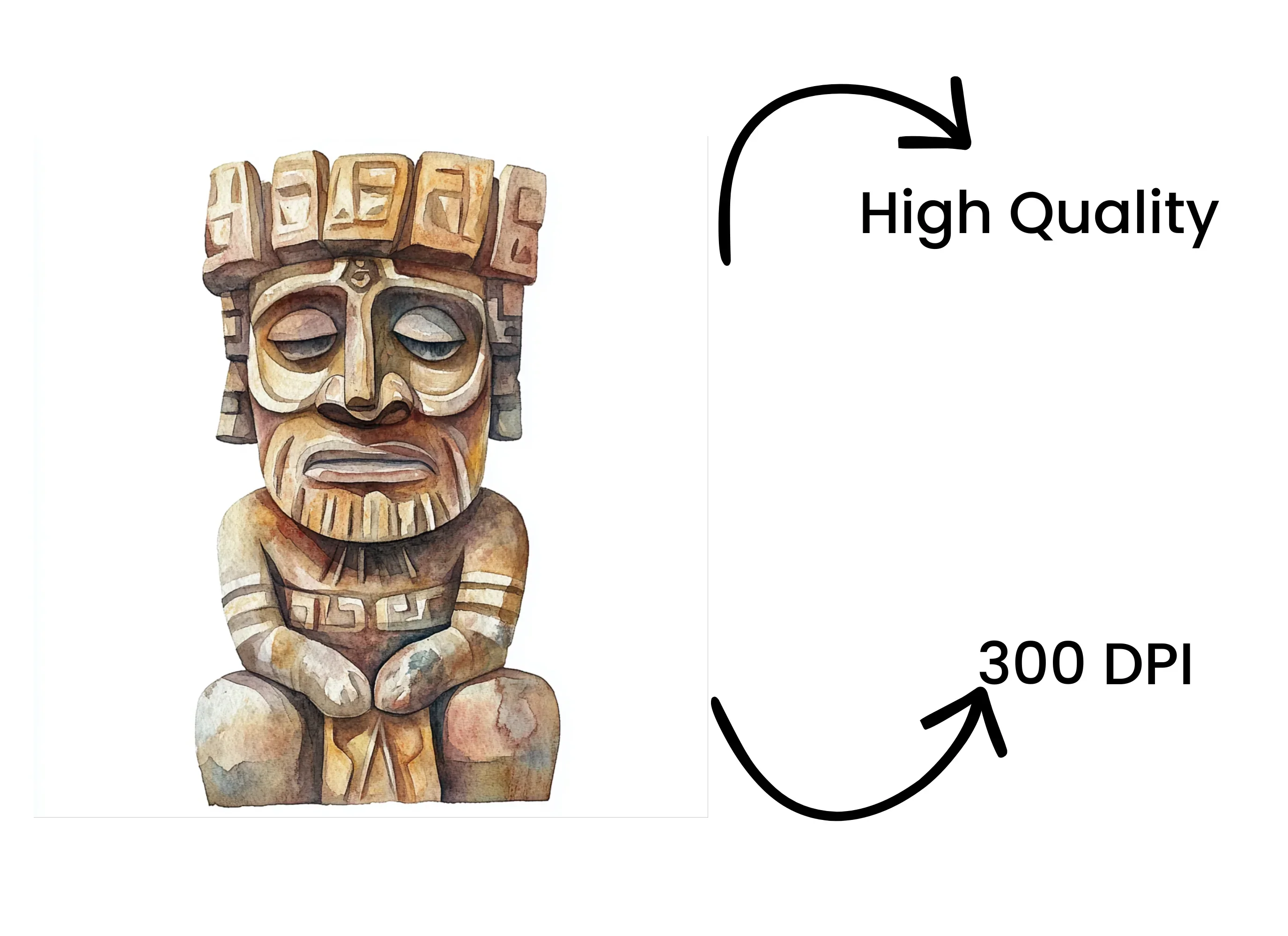 Ancient Aztec Stone Statues Clipart Bundle - Image 4