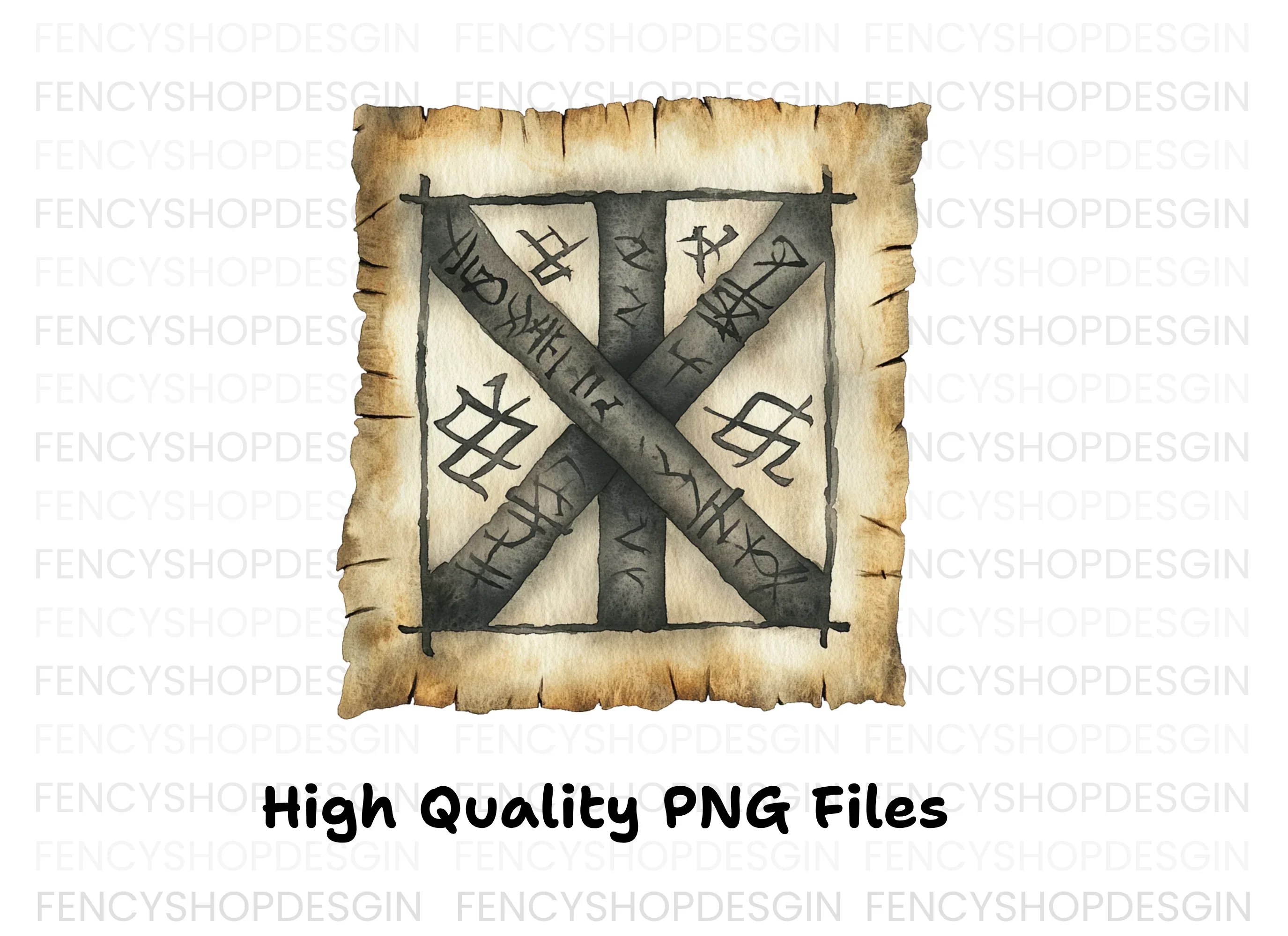 Ancient Runic Scroll Clipart Bundle - Image 3
