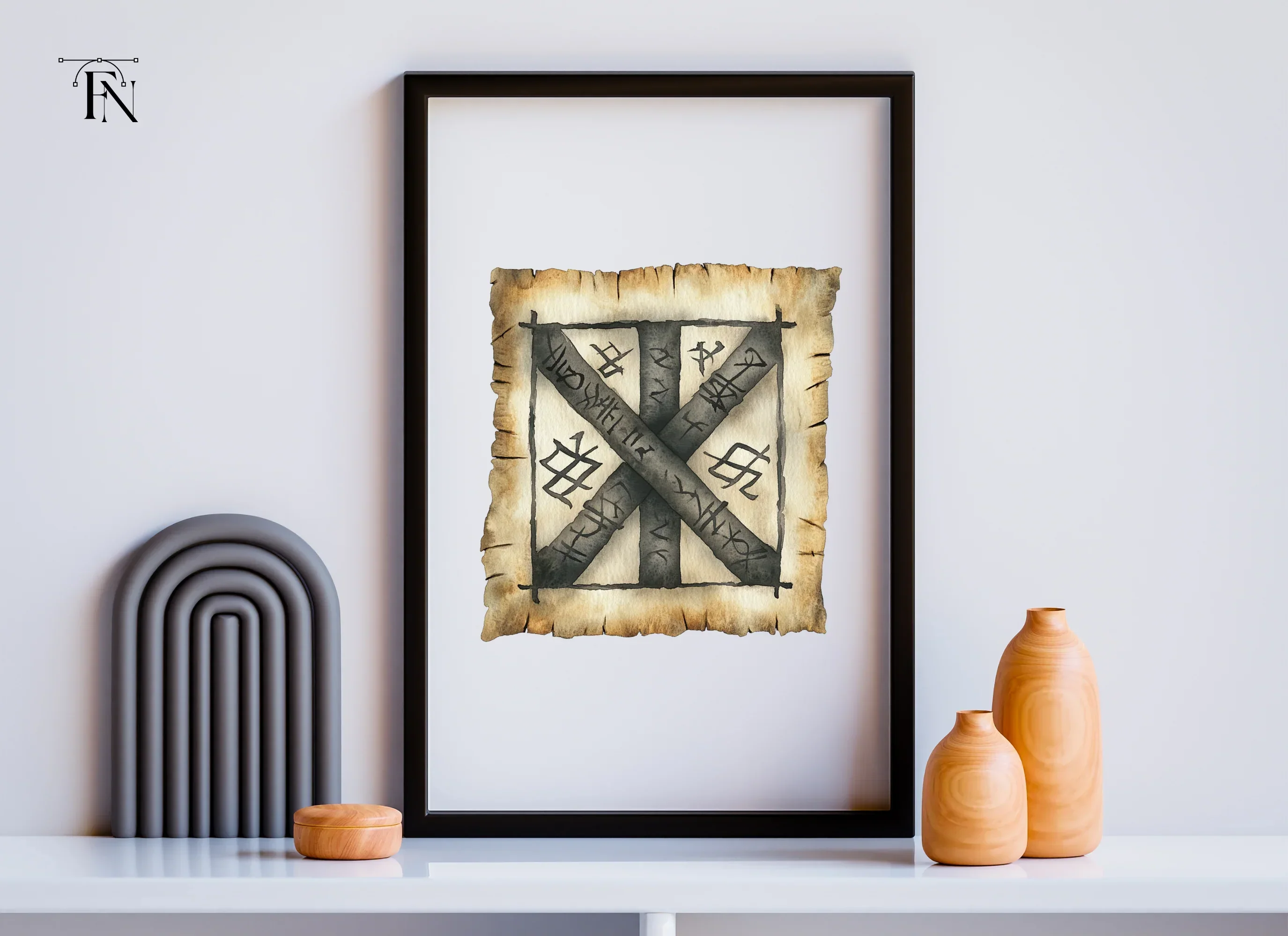 Ancient Runic Scroll Clipart Bundle - Image 6